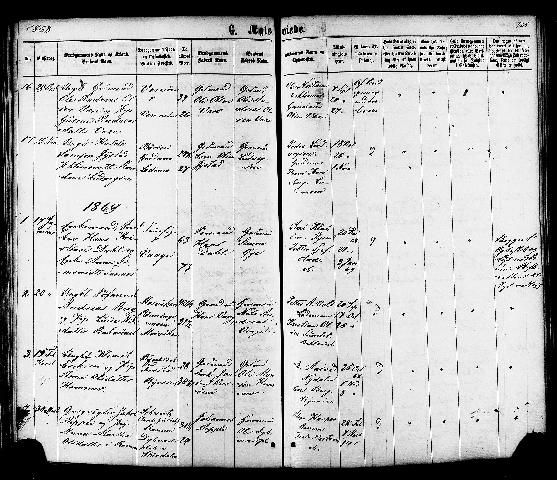 Ministerialprotokoller, klokkerbøker og fødselsregistre - Sør-Trøndelag, SAT/A-1456/606/L0293: Parish register (official) no. 606A08, 1866-1877, p. 325