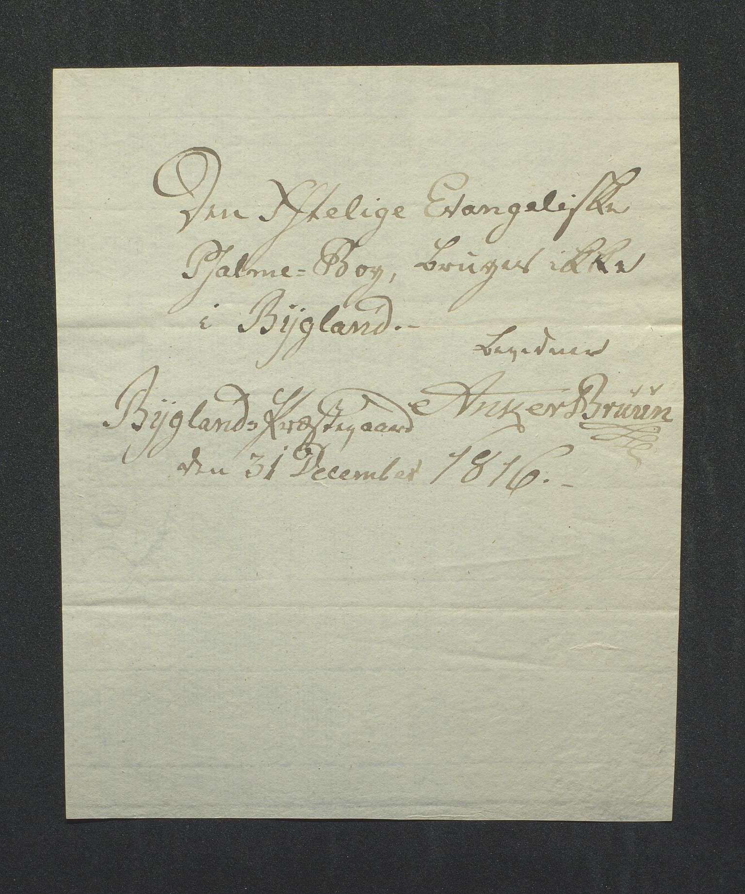 Biskopen i Kristiansand, AV/SAK-1113-0001/G/Gc/L0007: C 79 - Presteinnberetninger, 1801-1822, p. 415