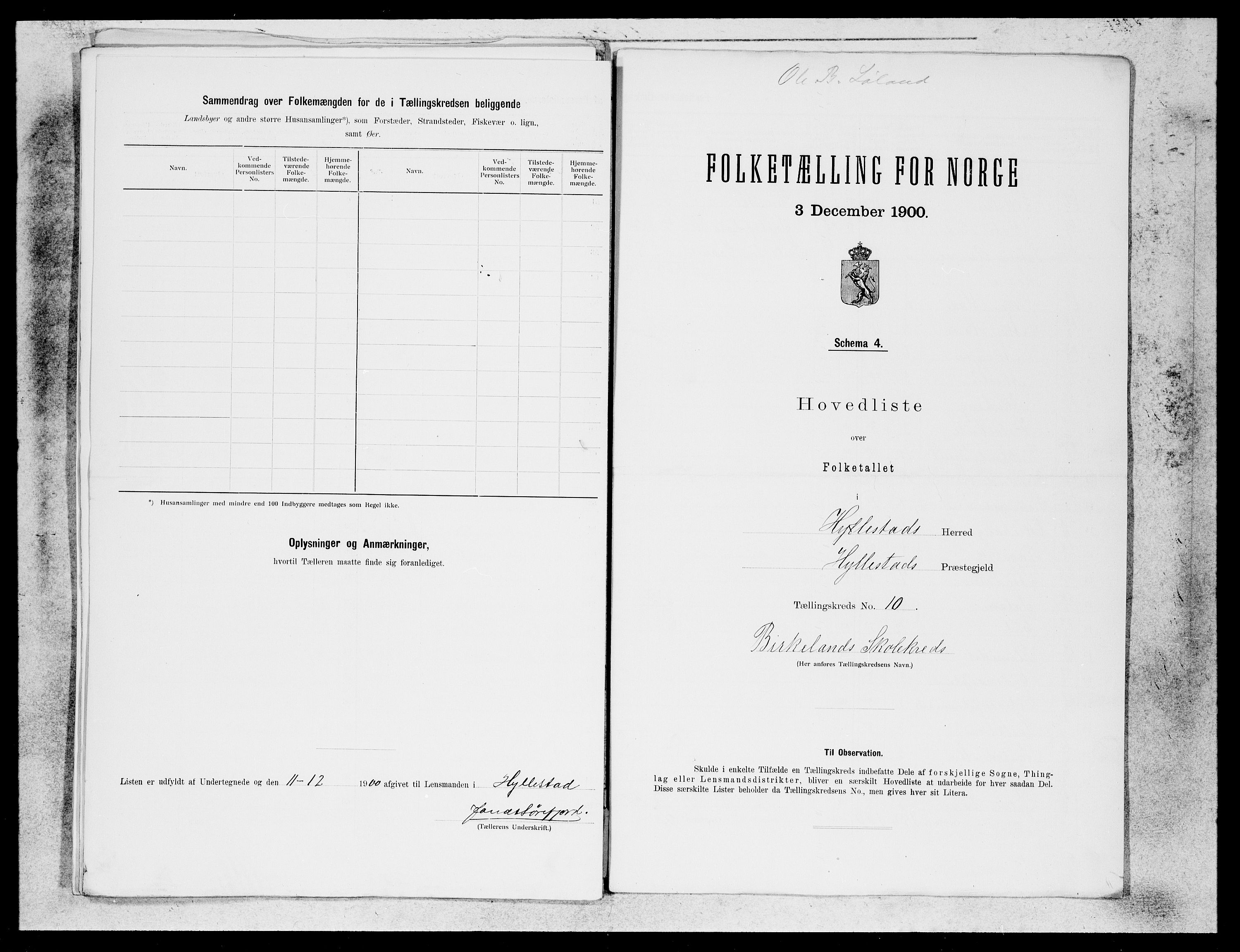 SAB, 1900 census for Hyllestad, 1900, p. 22