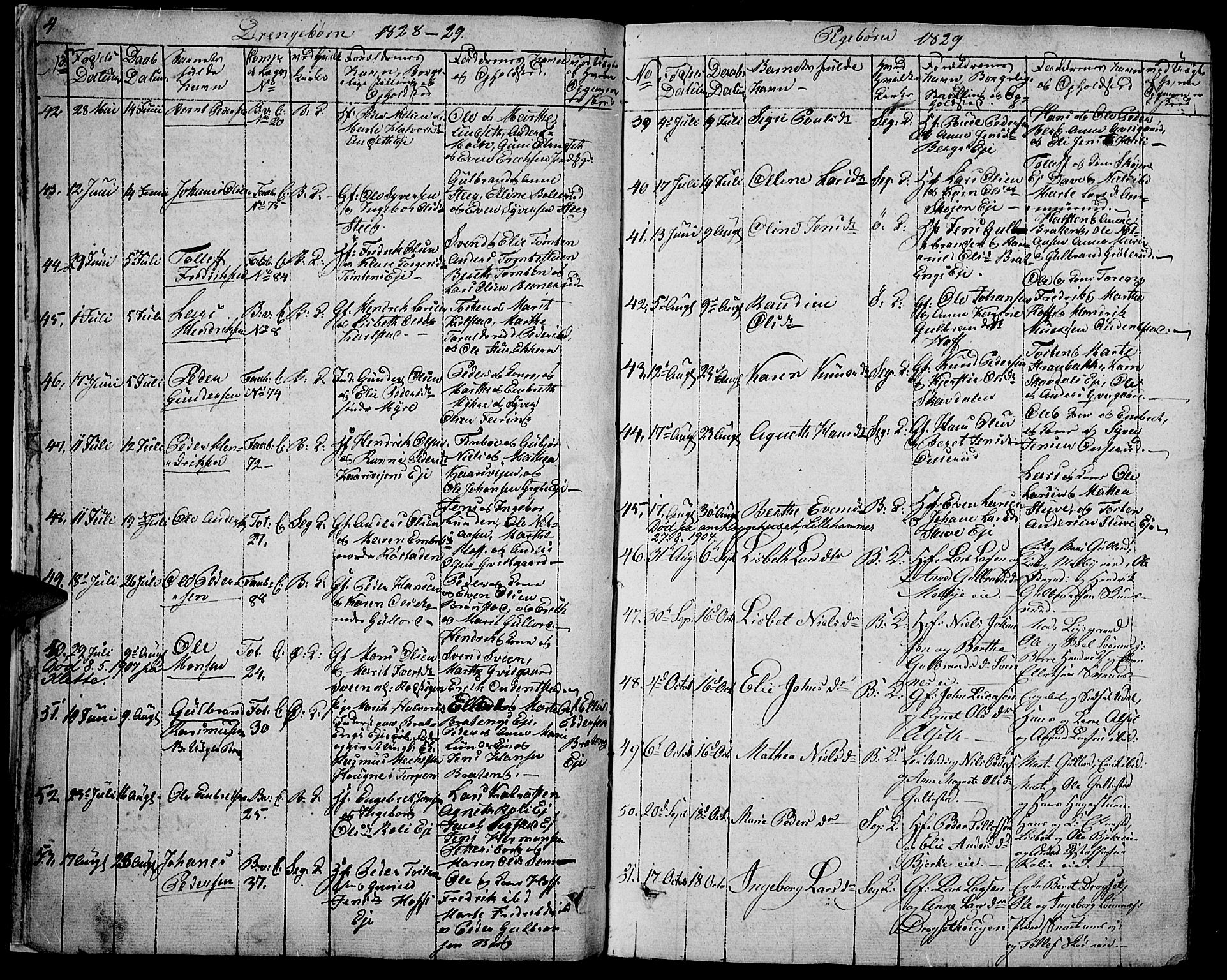 Biri prestekontor, AV/SAH-PREST-096/H/Ha/Haa/L0004: Parish register (official) no. 4, 1829-1842, p. 4