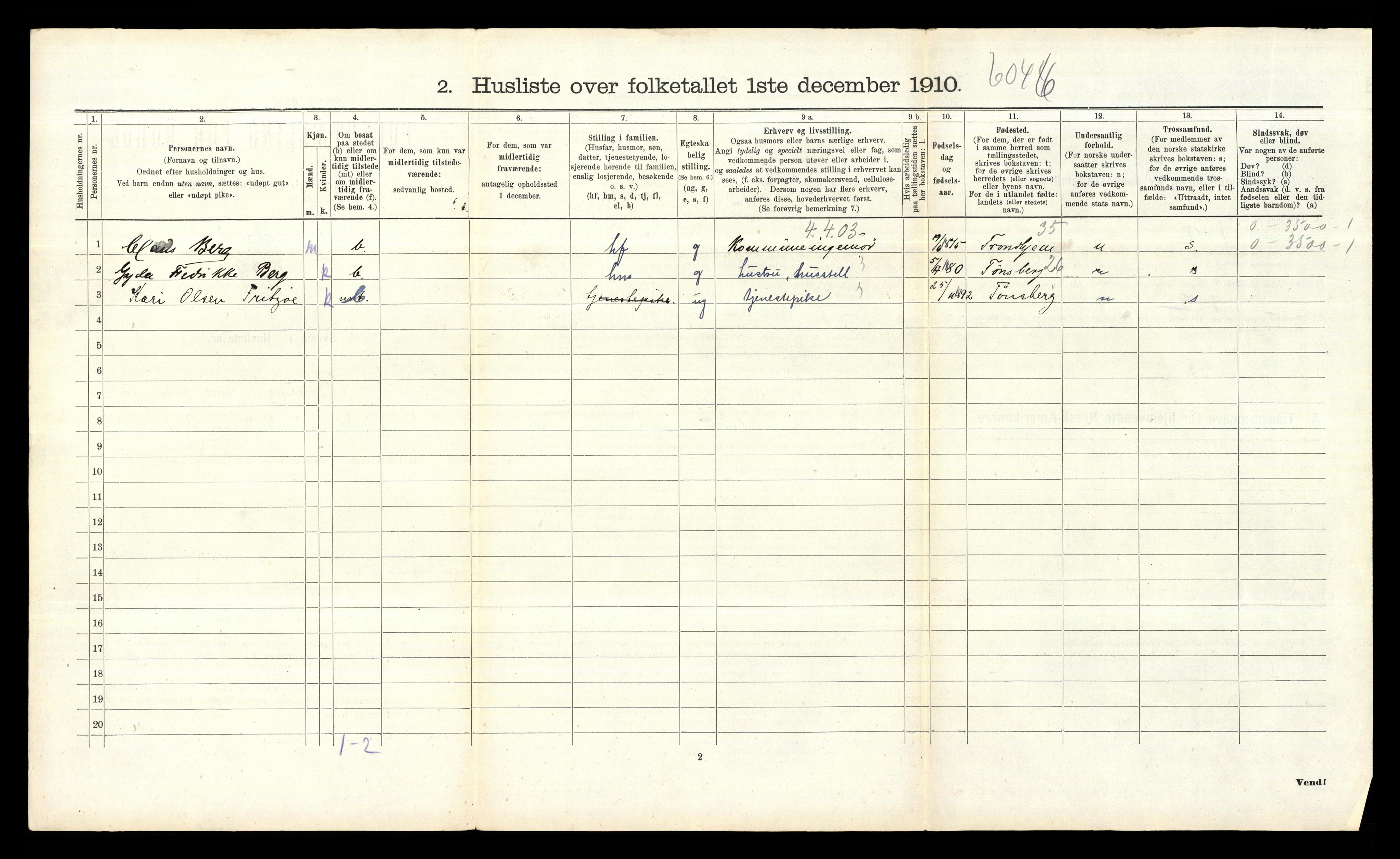 RA, 1910 census for Bærum, 1910, p. 1446