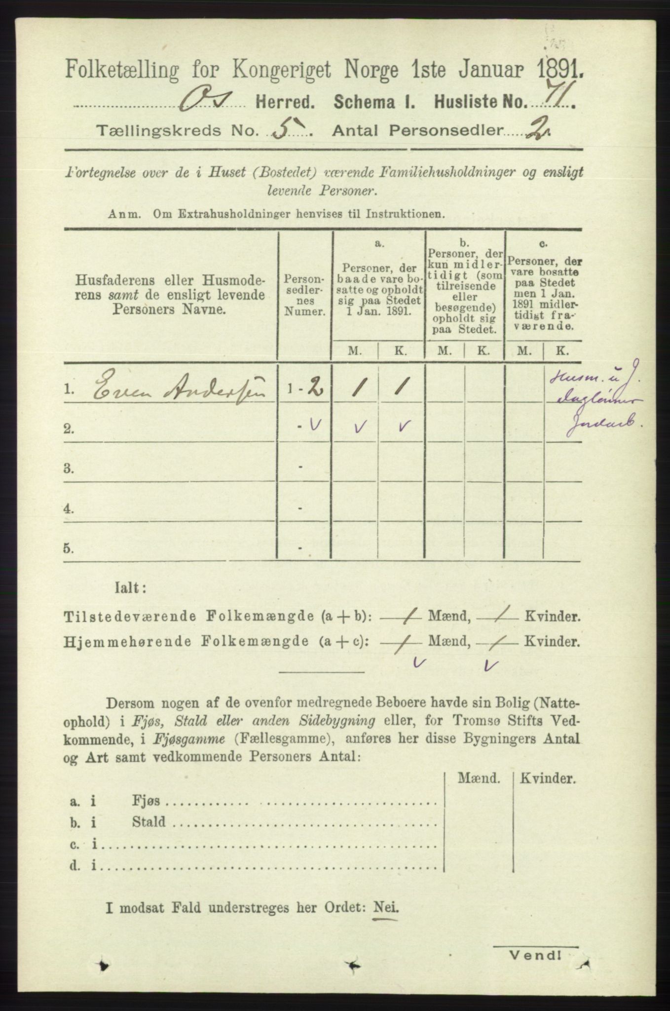 RA, 1891 census for 1243 Os, 1891, p. 1239