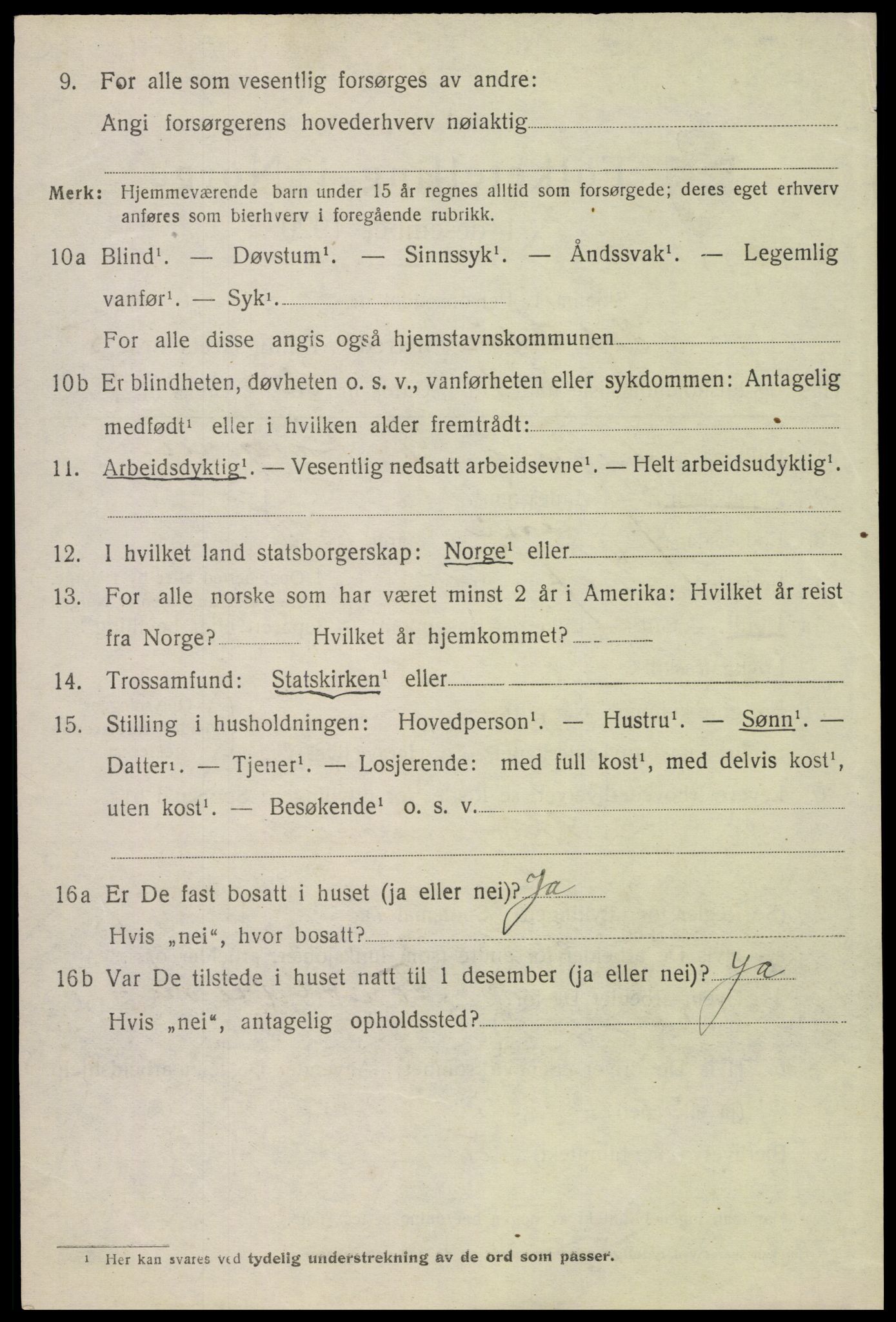 SAH, 1920 census for Hof, 1920, p. 7108