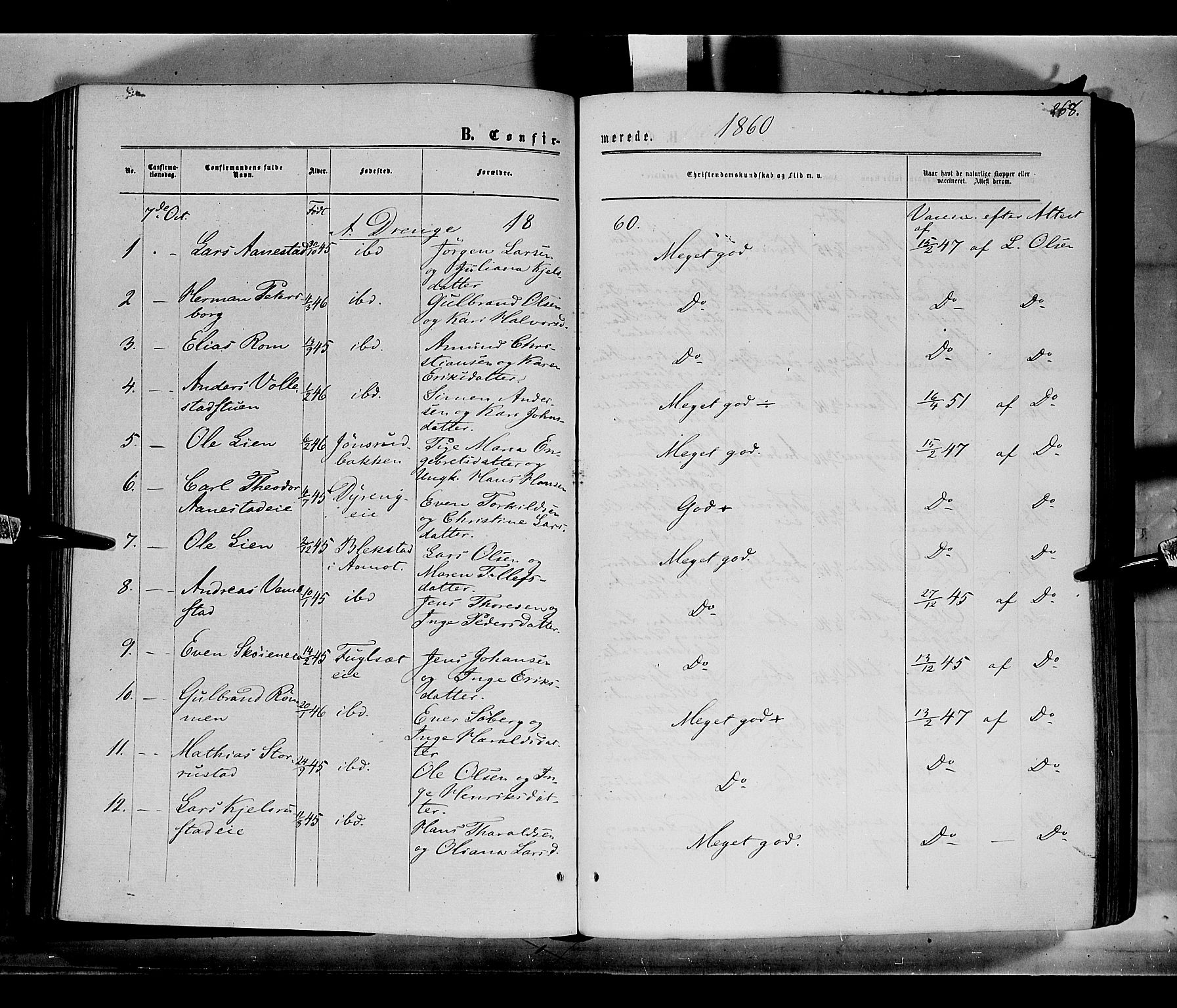 Løten prestekontor, AV/SAH-PREST-022/K/Ka/L0008: Parish register (official) no. 8, 1860-1877, p. 268