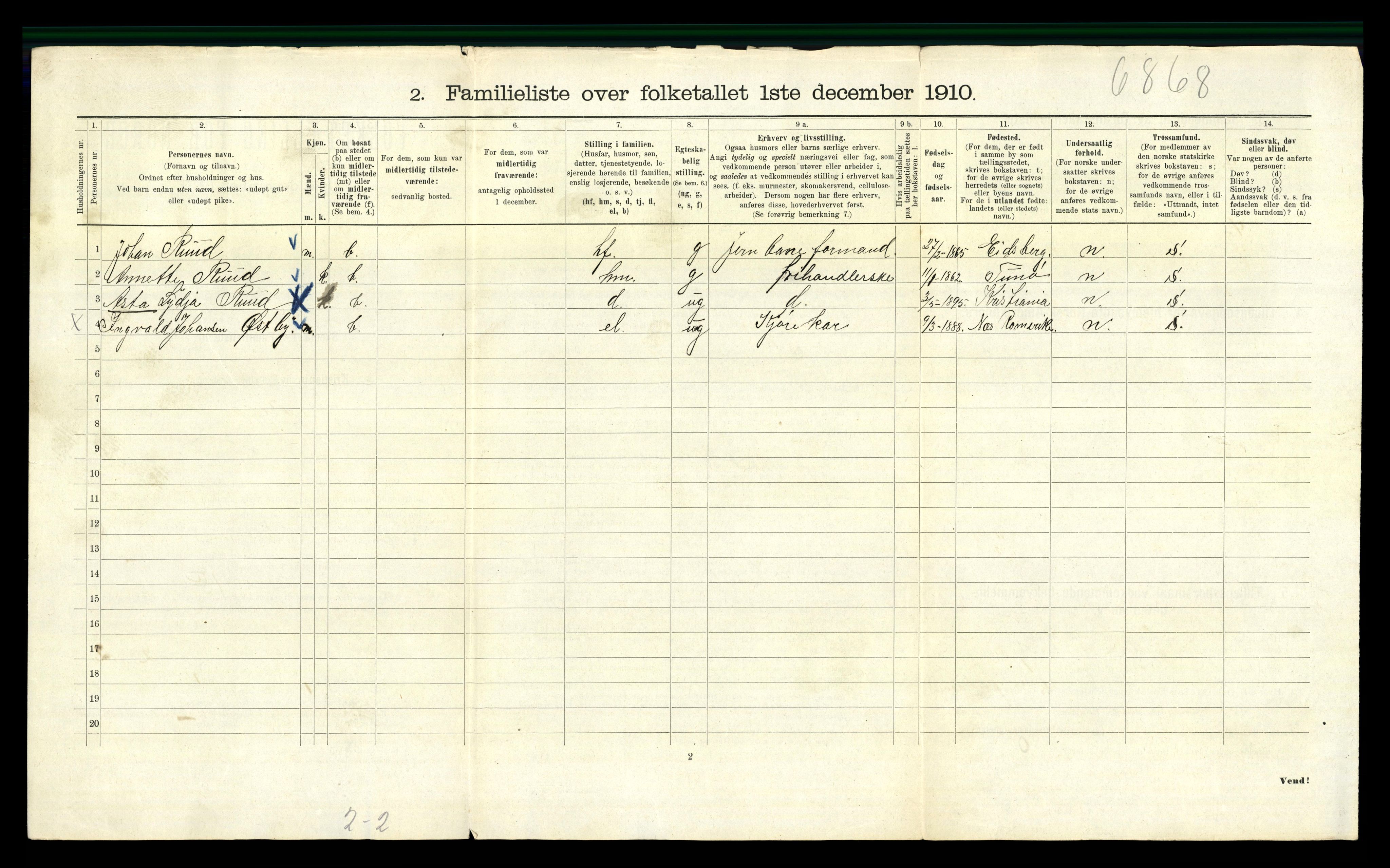 RA, 1910 census for Kristiania, 1910, p. 6138