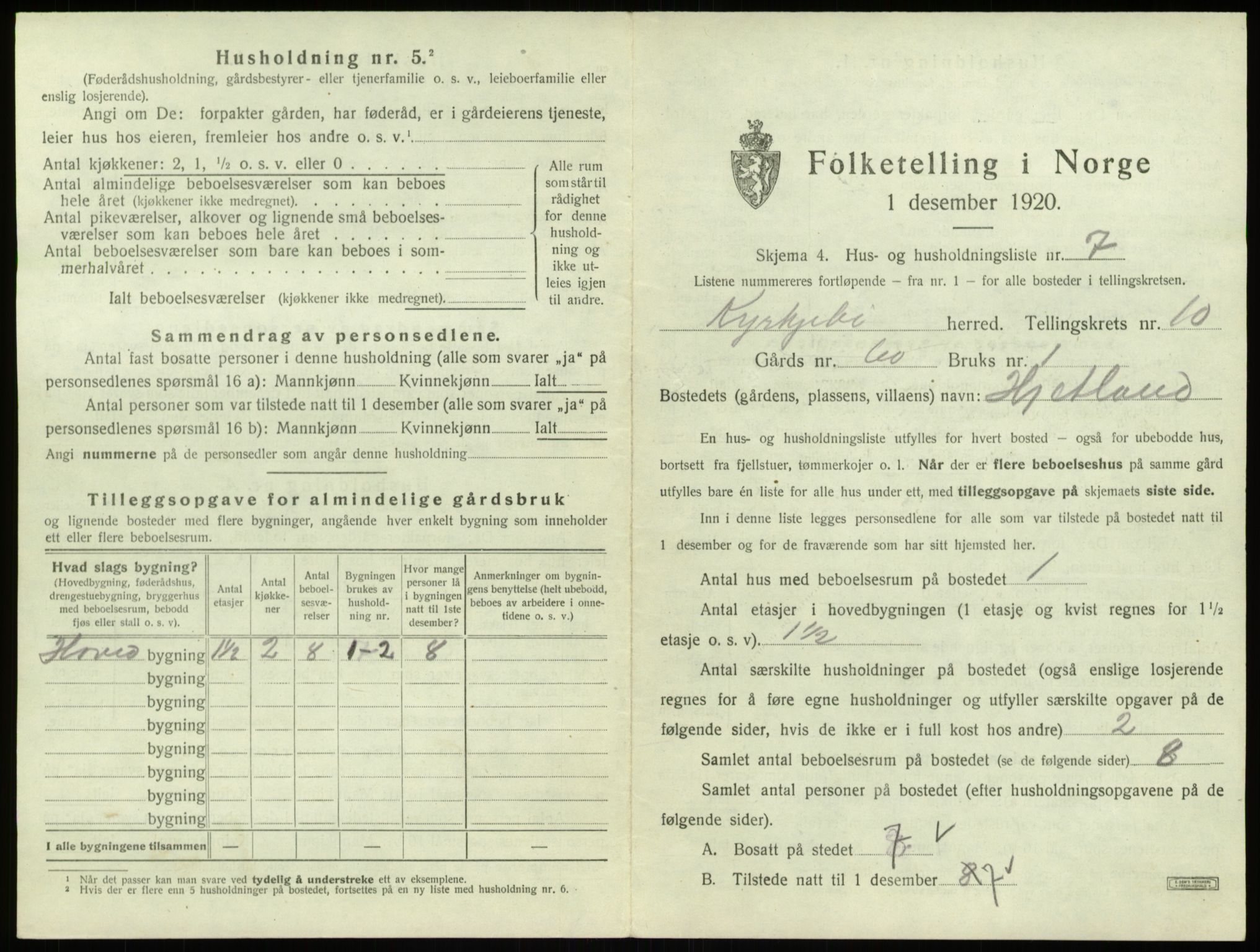 SAB, 1920 census for Kyrkjebø, 1920, p. 686