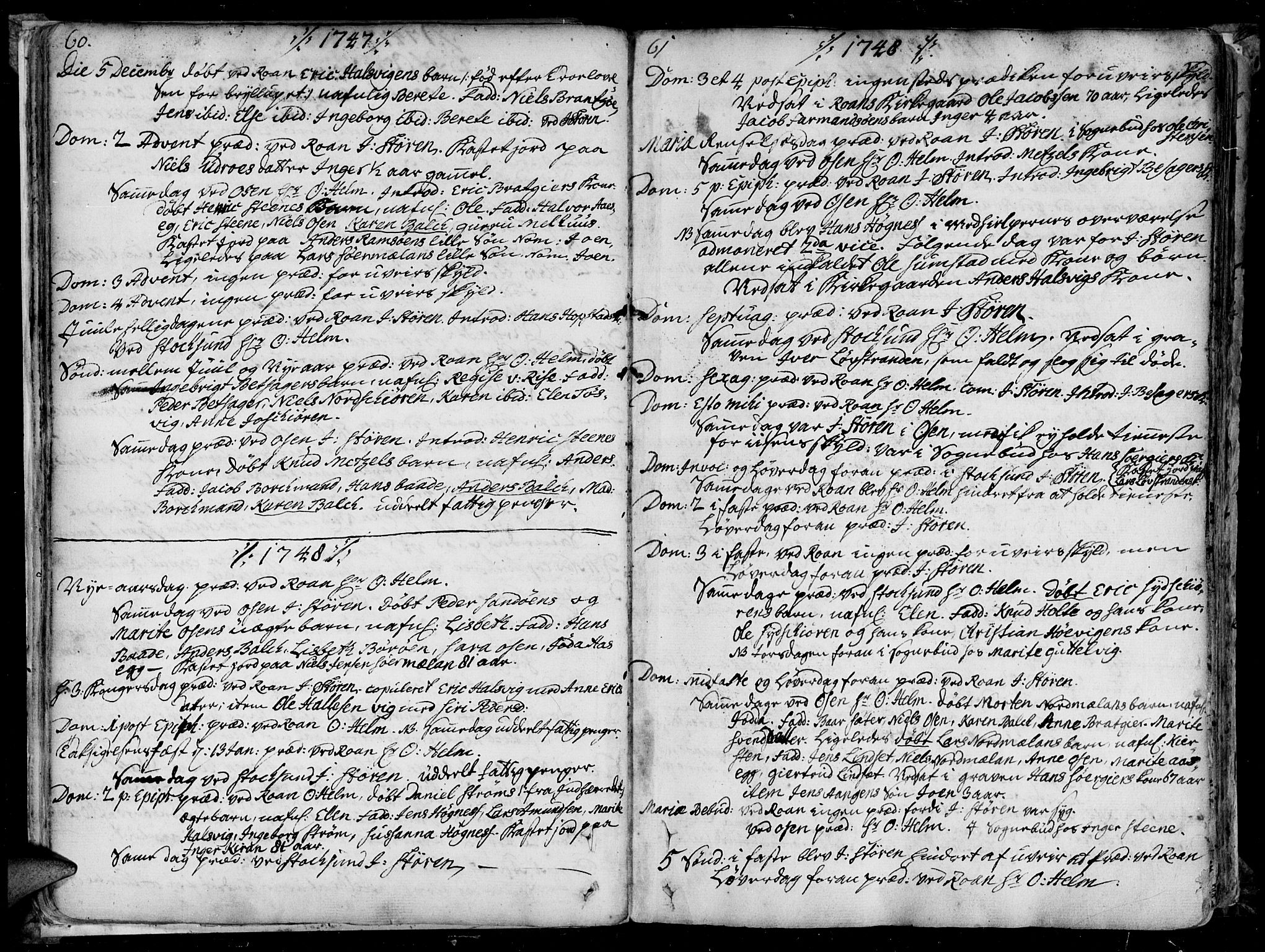 Ministerialprotokoller, klokkerbøker og fødselsregistre - Sør-Trøndelag, SAT/A-1456/657/L0700: Parish register (official) no. 657A01, 1732-1801, p. 60-61