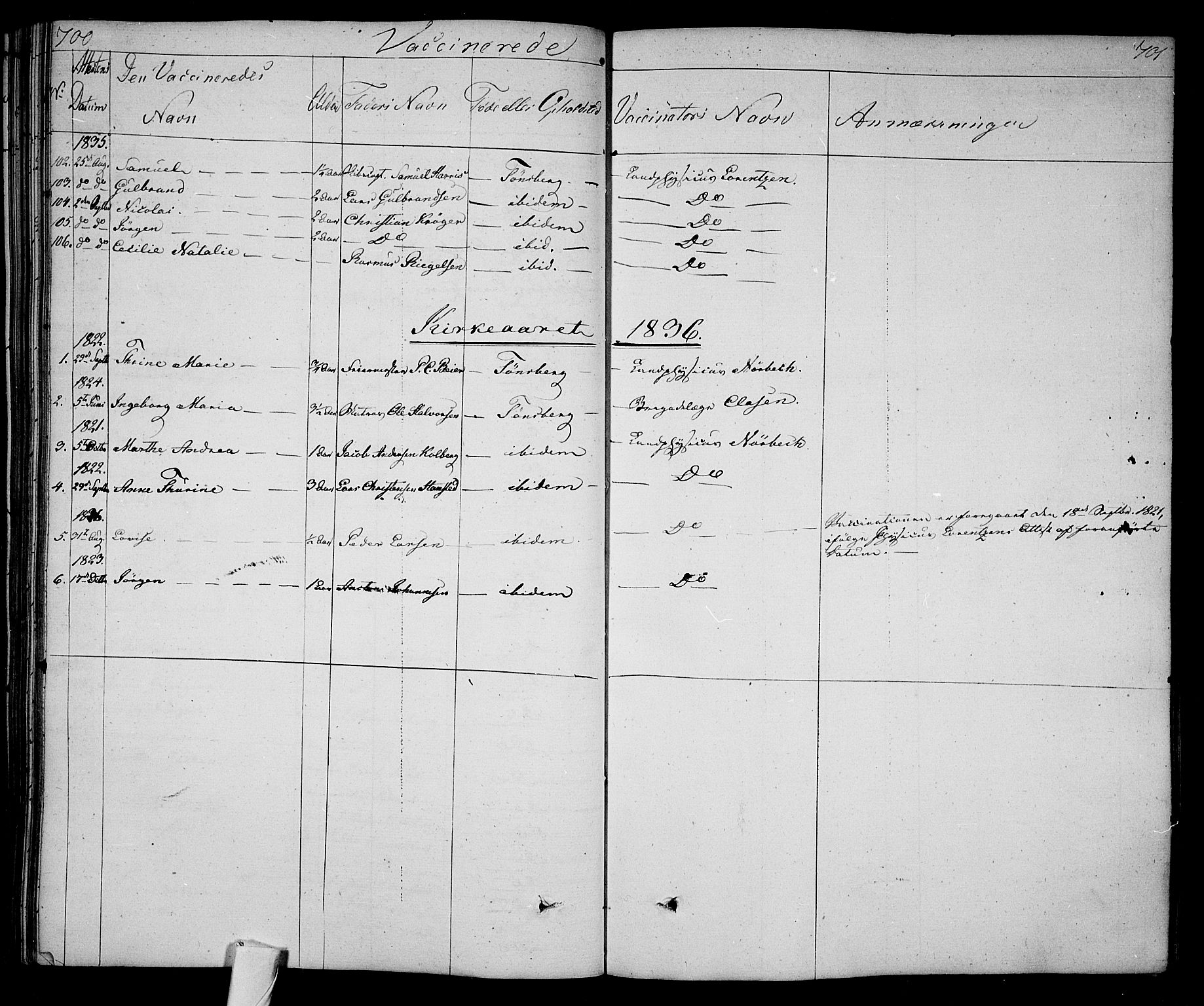 Tønsberg kirkebøker, AV/SAKO-A-330/F/Fa/L0005: Parish register (official) no. I 5, 1827-1836, p. 700-701