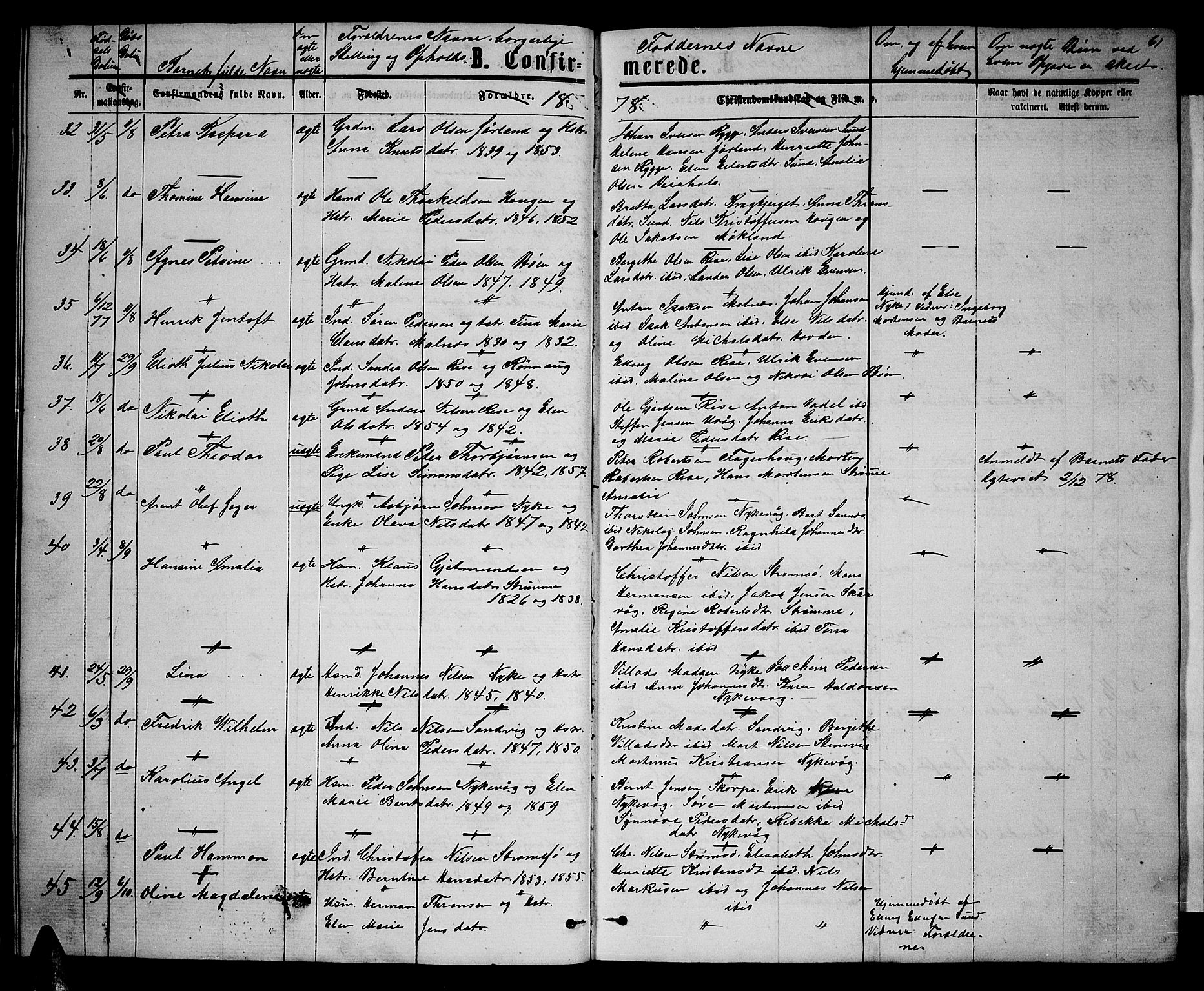 Ministerialprotokoller, klokkerbøker og fødselsregistre - Nordland, SAT/A-1459/892/L1324: Parish register (copy) no. 892C01, 1865-1879, p. 61