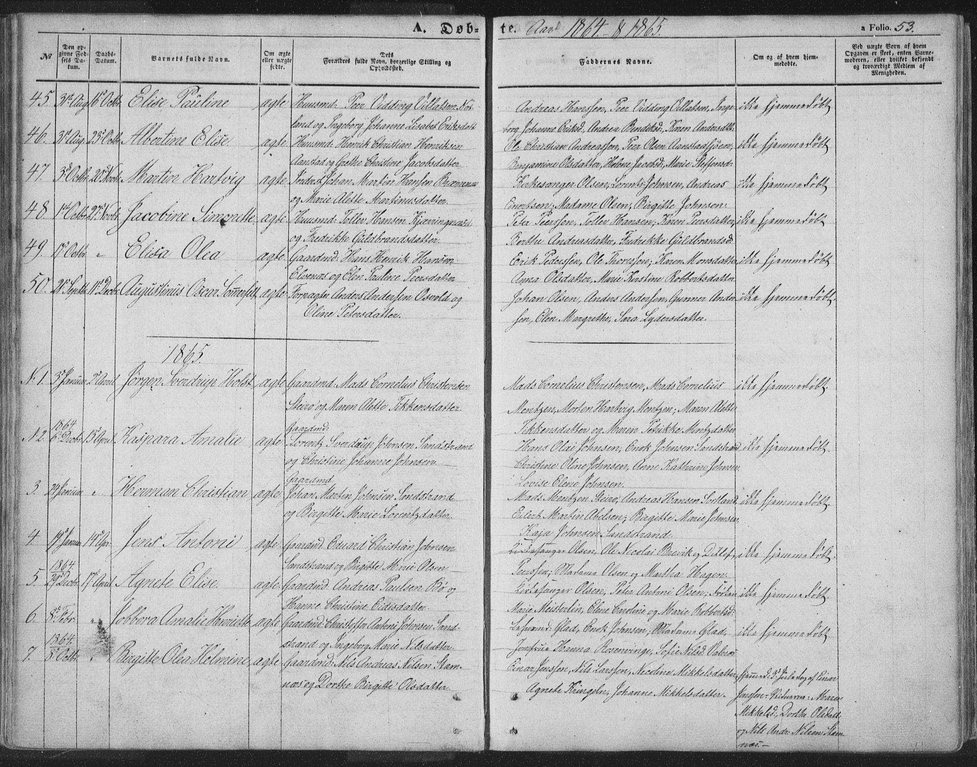 Ministerialprotokoller, klokkerbøker og fødselsregistre - Nordland, AV/SAT-A-1459/895/L1369: Parish register (official) no. 895A04, 1852-1872, p. 53