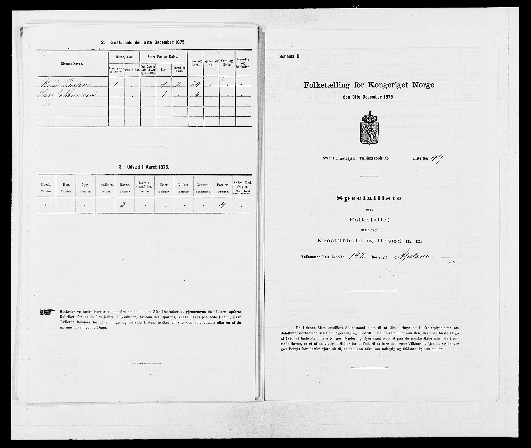 SAB, 1875 census for 1216P Sveio, 1875, p. 715