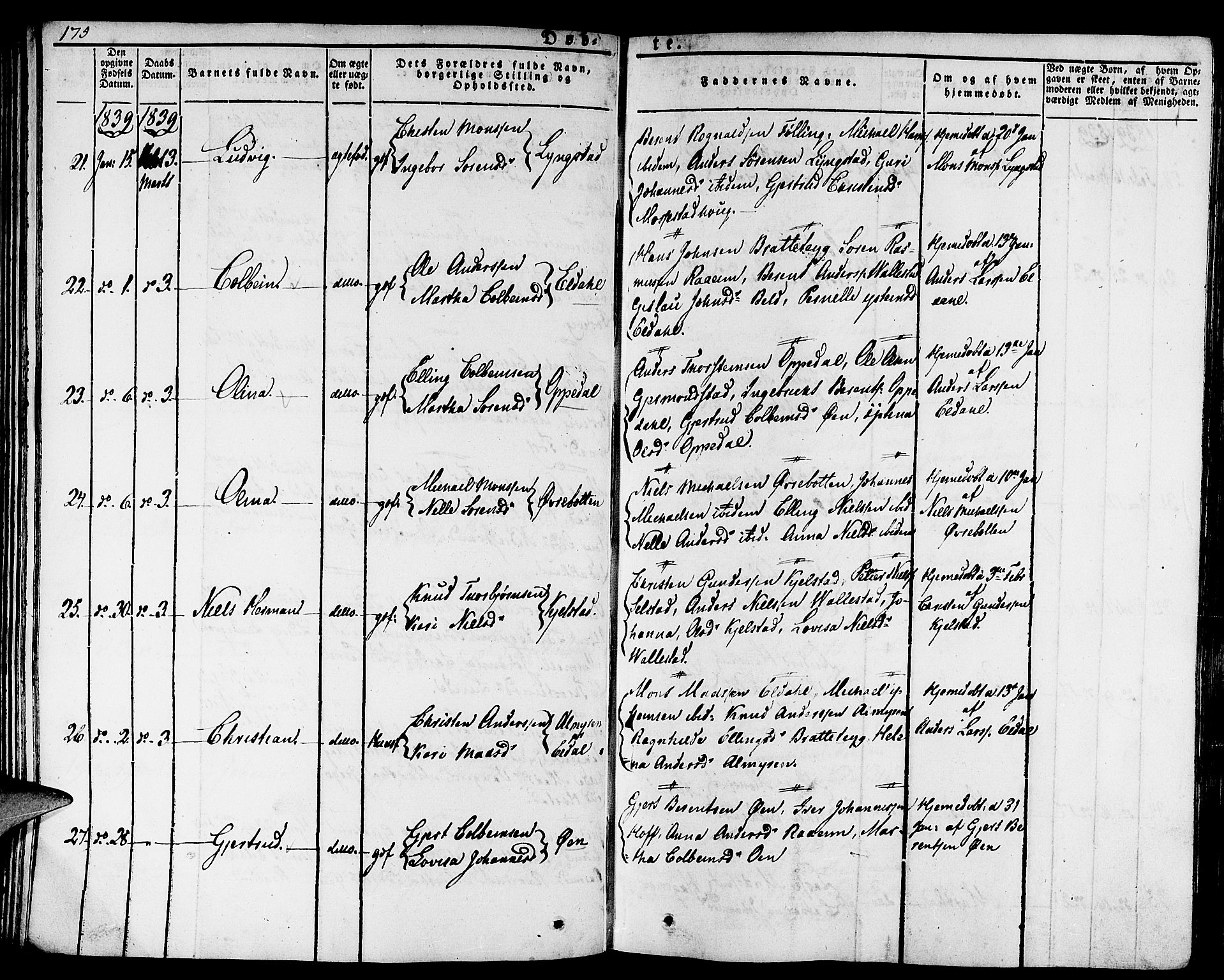 Gaular sokneprestembete, SAB/A-80001/H/Haa: Parish register (official) no. A 3, 1821-1840, p. 175