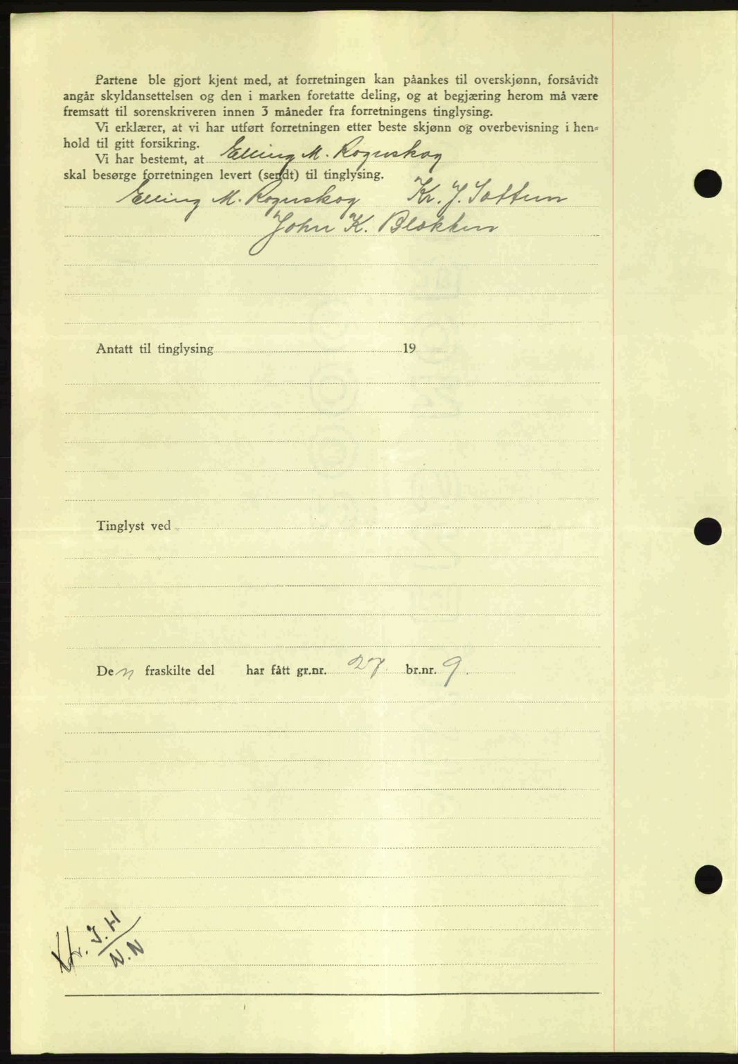 Nordmøre sorenskriveri, AV/SAT-A-4132/1/2/2Ca: Mortgage book no. A94, 1942-1943, Diary no: : 3008/1942
