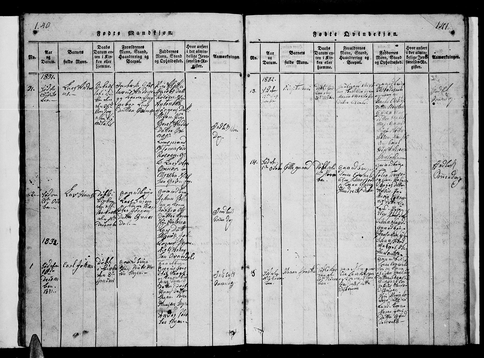 Ministerialprotokoller, klokkerbøker og fødselsregistre - Nordland, SAT/A-1459/855/L0812: Parish register (official) no. 855C01, 1821-1838, p. 140-141