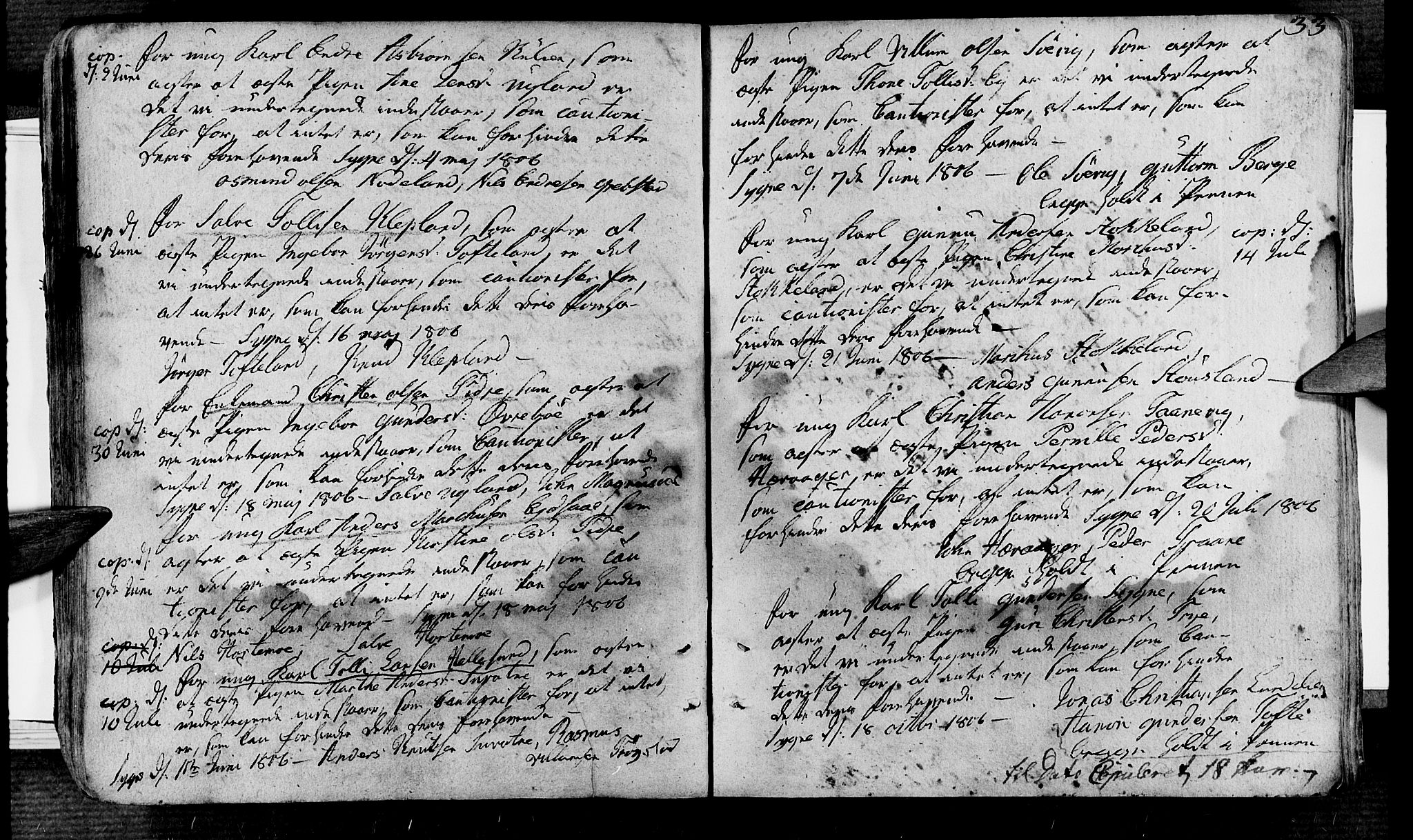 Søgne sokneprestkontor, SAK/1111-0037/F/Fa/Fab/L0007: Parish register (official) no. A 7, 1791-1851, p. 33