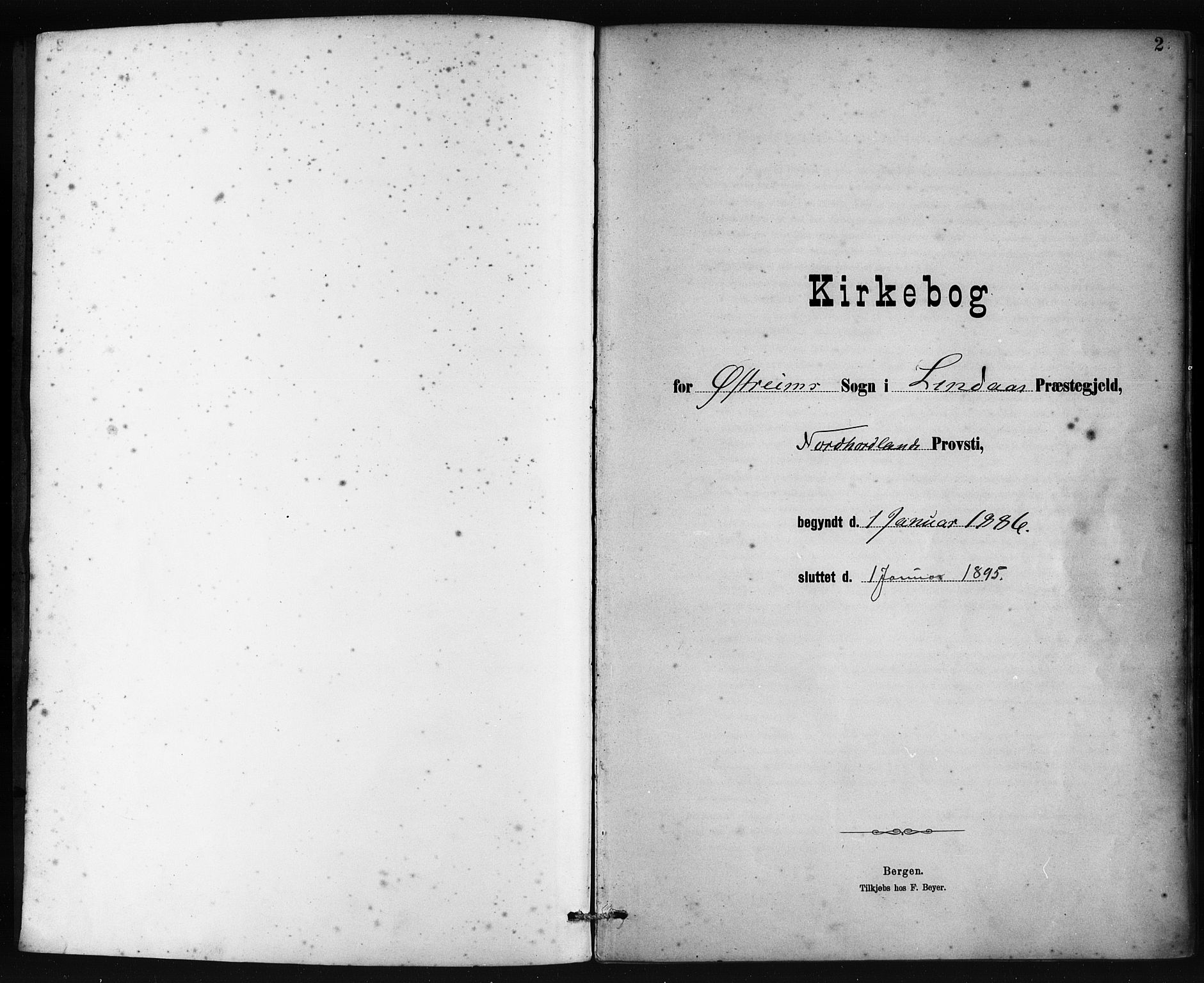 Lindås Sokneprestembete, SAB/A-76701/H/Haa: Parish register (official) no. C 1, 1886-1896, p. 2