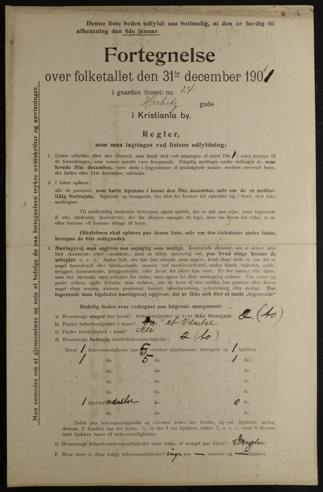 OBA, Municipal Census 1901 for Kristiania, 1901, p. 12466