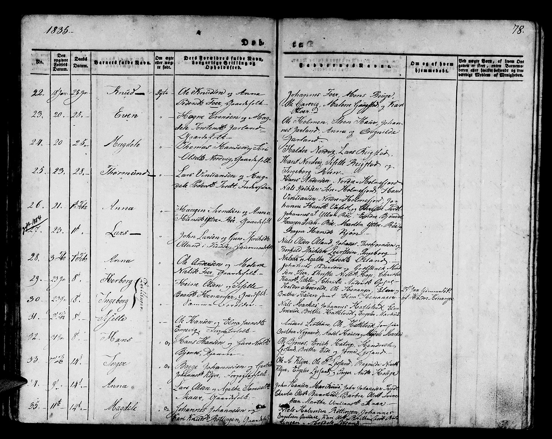 Os sokneprestembete, AV/SAB-A-99929: Parish register (official) no. A 14, 1826-1839, p. 78