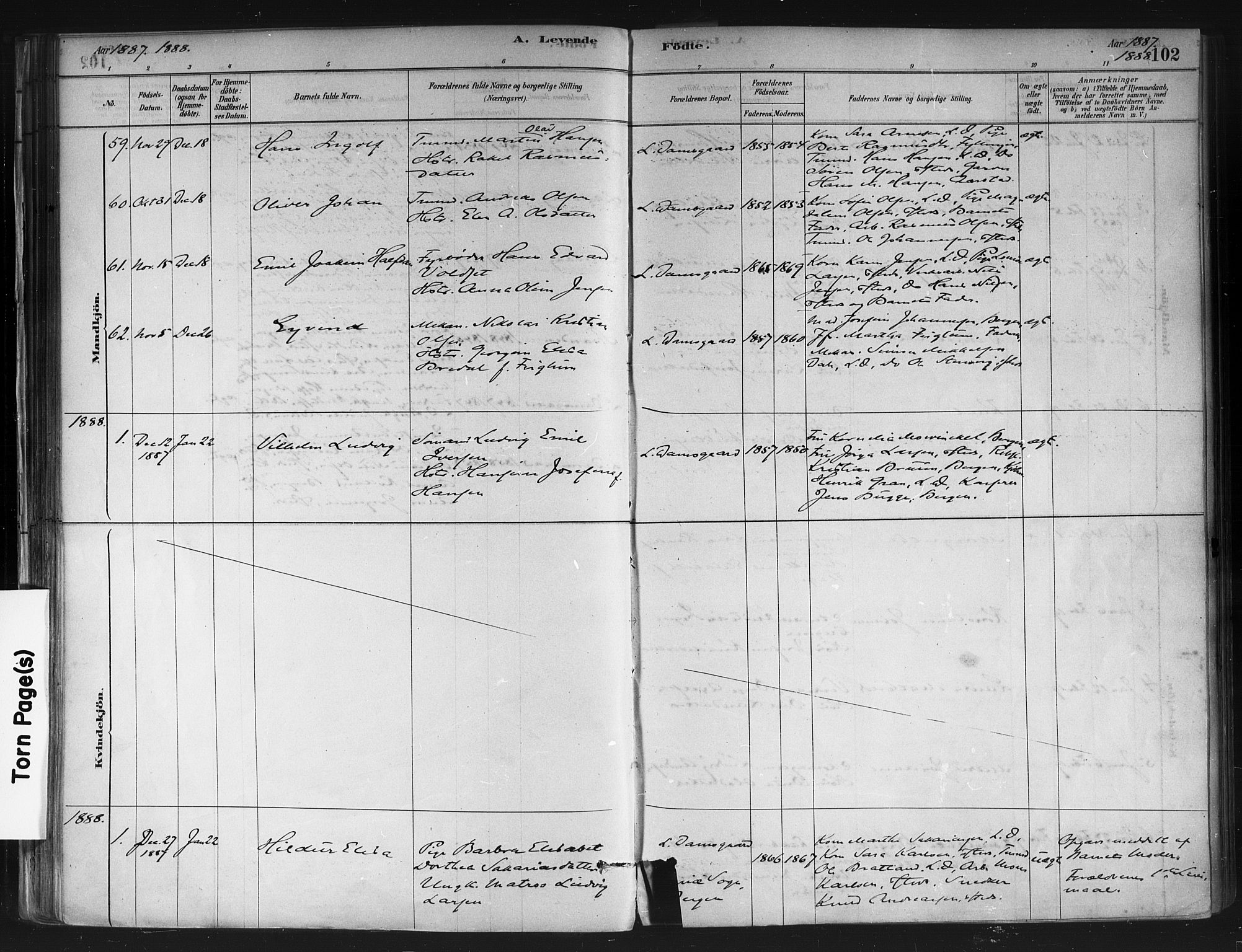 Askøy Sokneprestembete, SAB/A-74101/H/Ha/Haa/Haae/L0002: Parish register (official) no. E 2, 1878-1891, p. 102