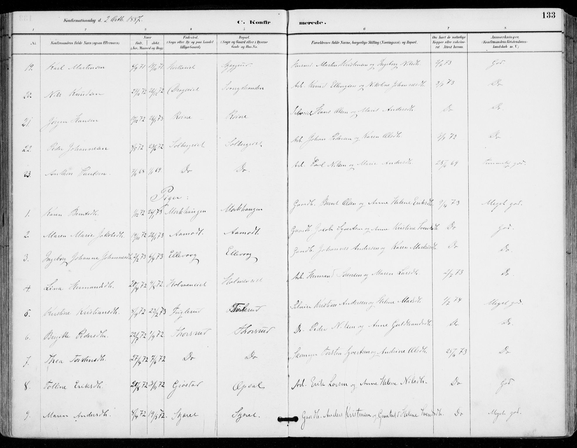 Sylling kirkebøker, AV/SAKO-A-247/F/Fa/L0001: Parish register (official) no. 1, 1883-1910, p. 133