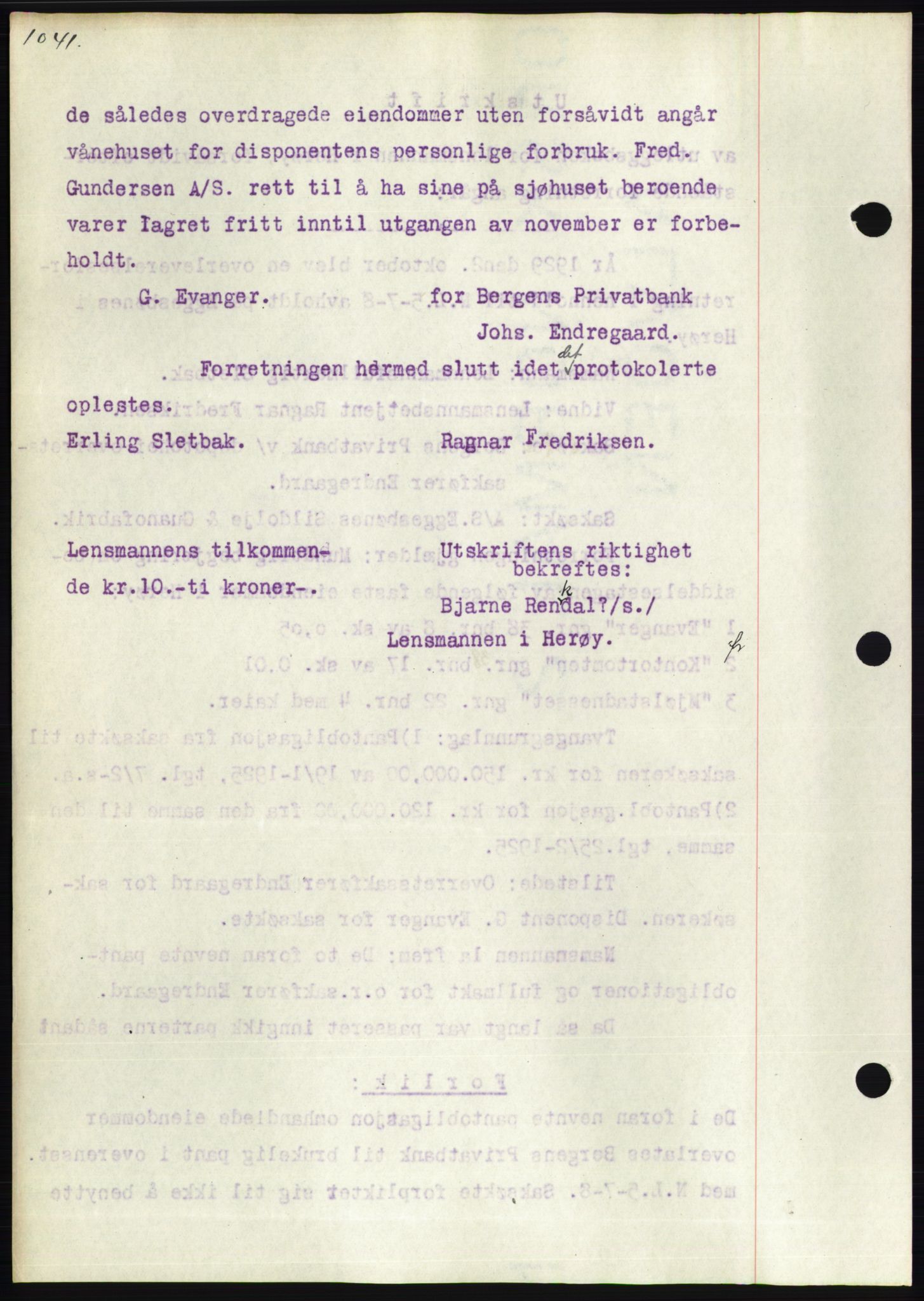 Søre Sunnmøre sorenskriveri, AV/SAT-A-4122/1/2/2C/L0049: Mortgage book no. 43, 1929-1929, Deed date: 09.11.1929