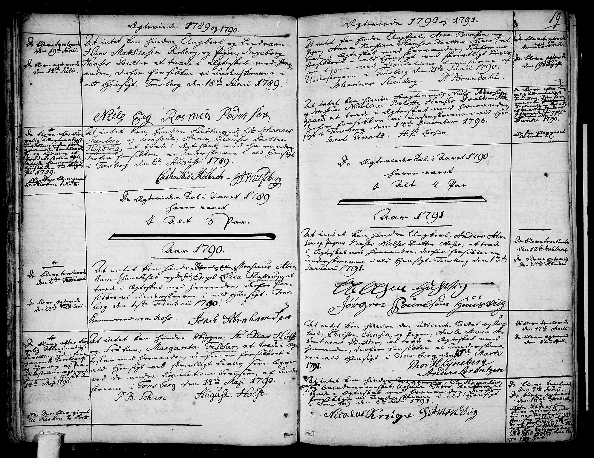 Tønsberg kirkebøker, AV/SAKO-A-330/F/Fa/L0002: Parish register (official) no. I 2, 1760-1796, p. 19