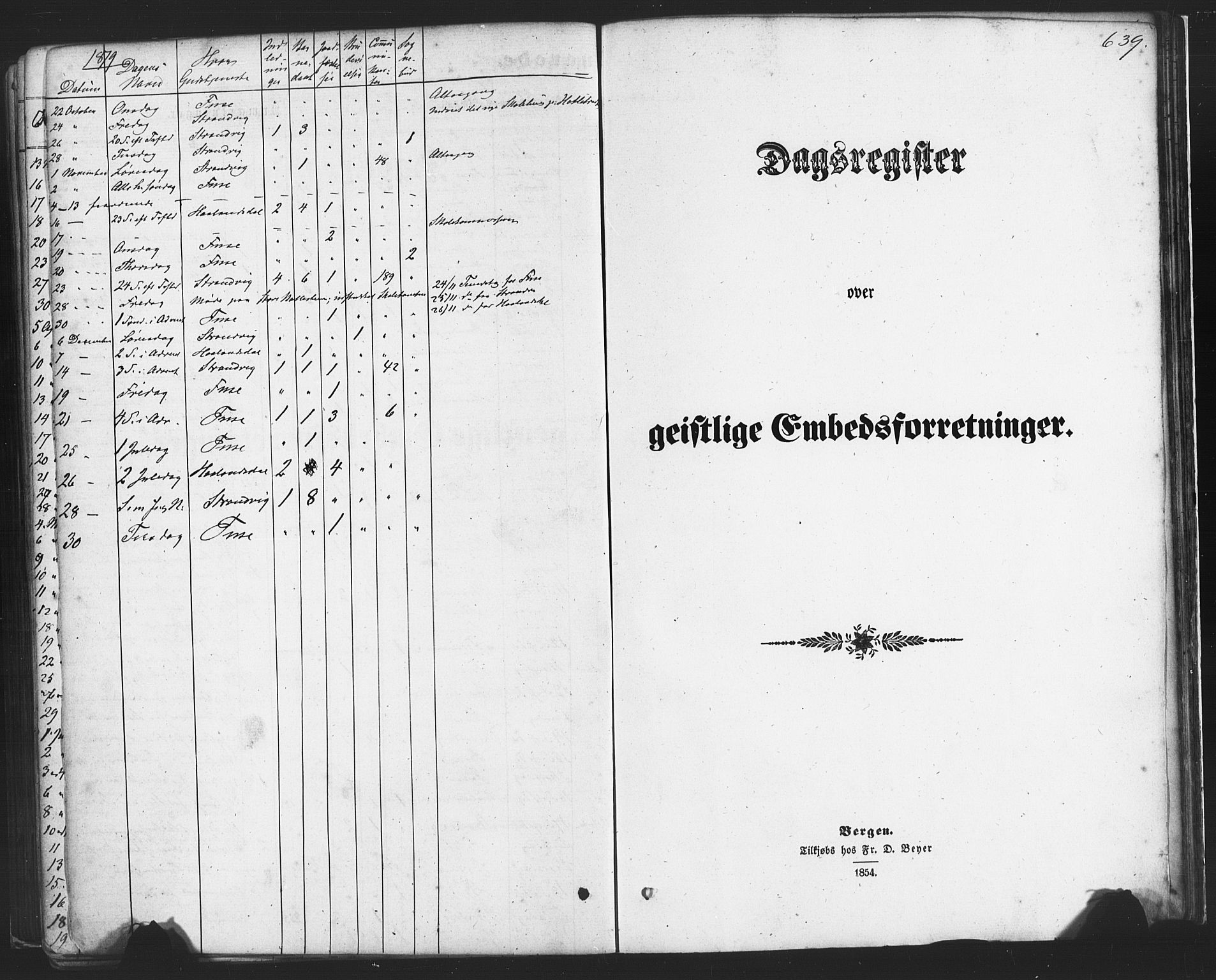 Fusa sokneprestembete, SAB/A-75401/H/Haa: Parish register (official) no. A 1II, 1855-1879, p. 639