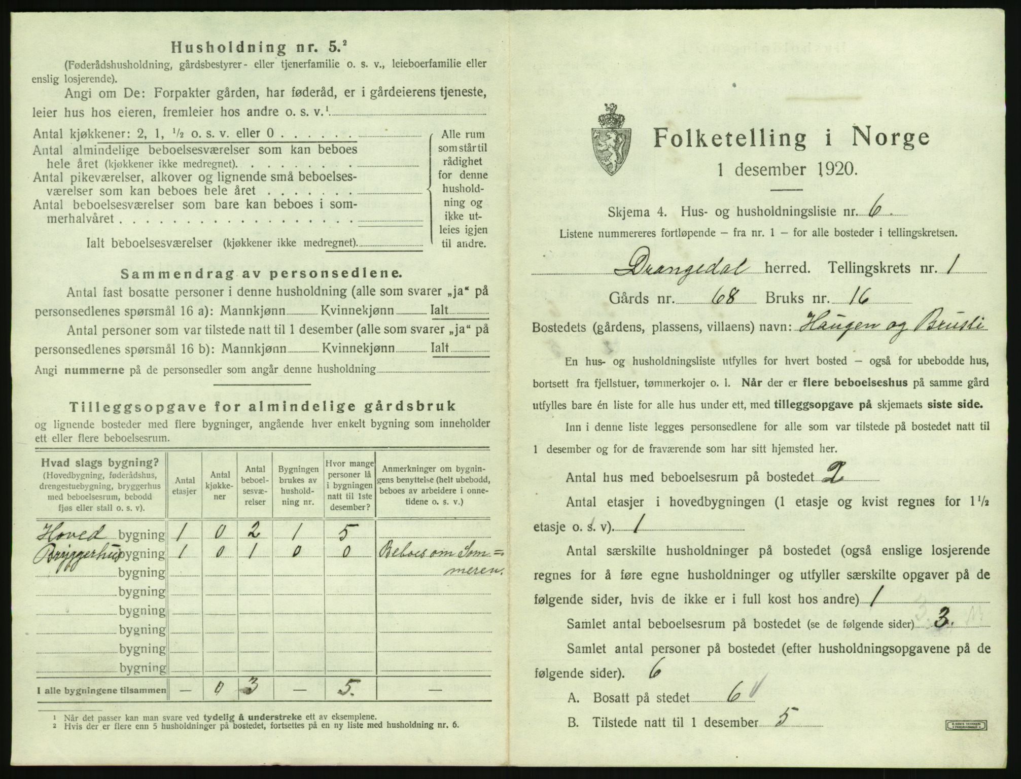 SAKO, 1920 census for Drangedal, 1920, p. 85