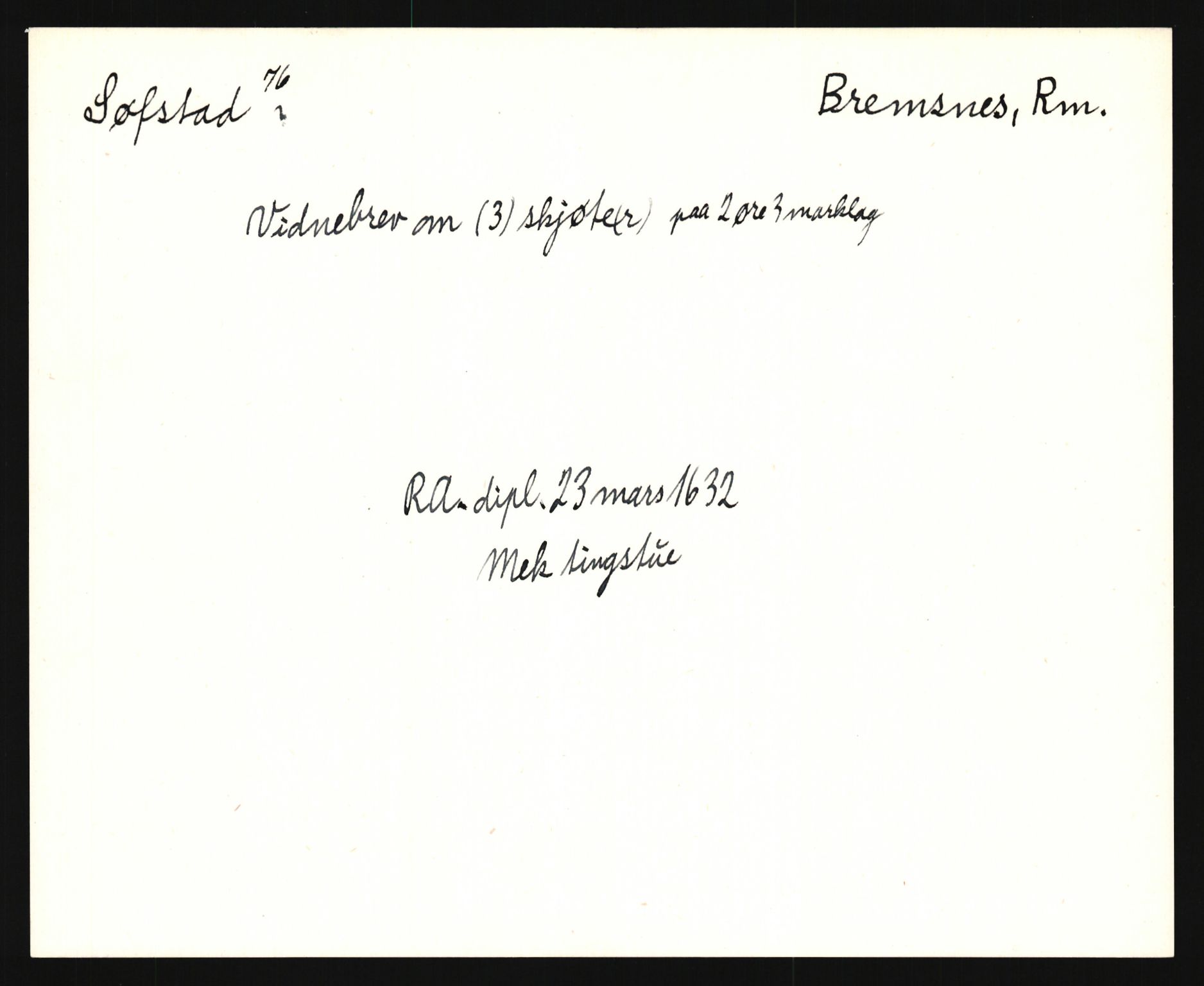 Riksarkivets diplomsamling, AV/RA-EA-5965/F35/F35e/L0031: Registreringssedler Møre og Romsdal, 1400-1700, p. 543