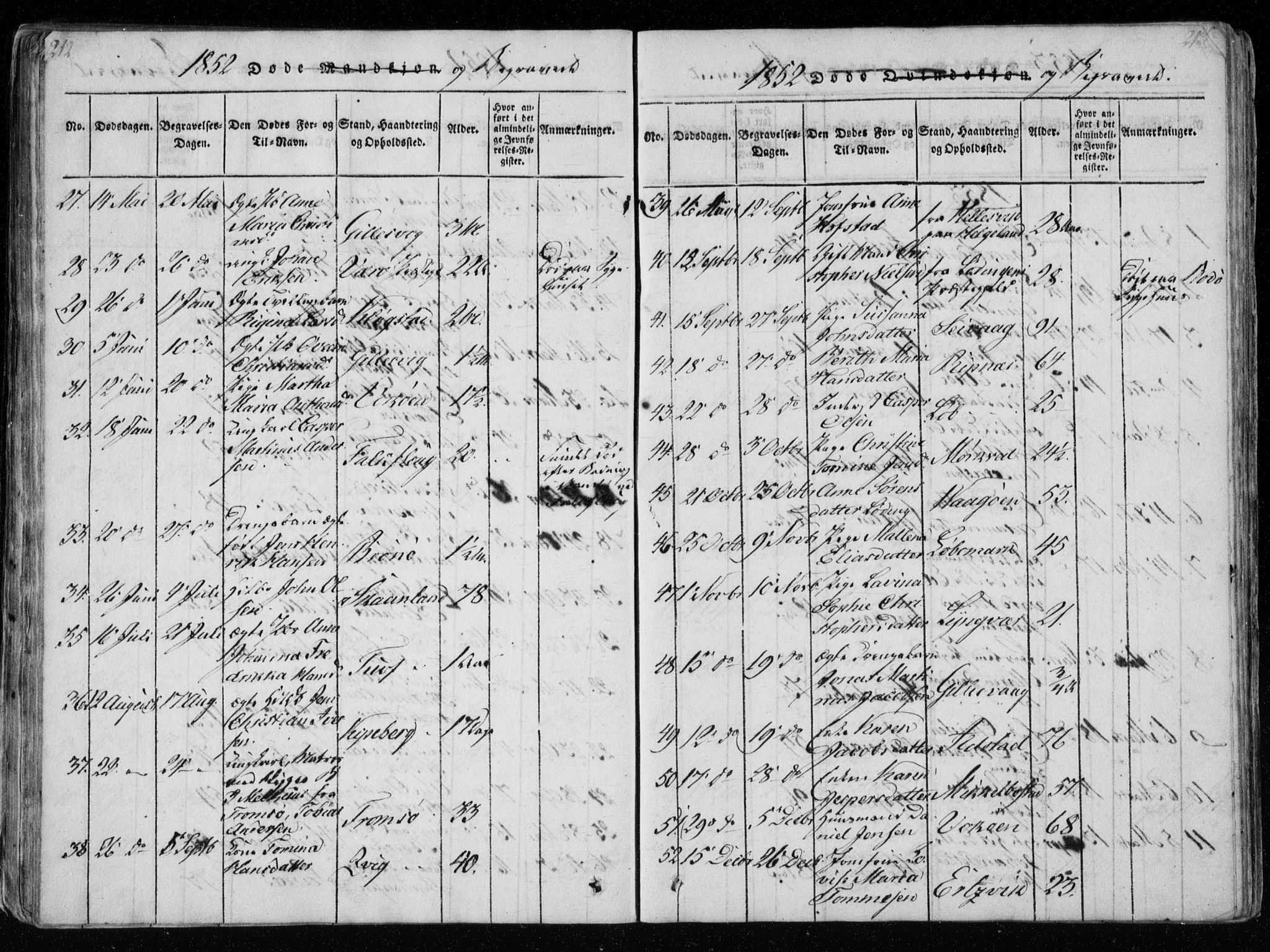 Ministerialprotokoller, klokkerbøker og fødselsregistre - Nordland, AV/SAT-A-1459/801/L0026: Parish register (copy) no. 801C01, 1820-1855, p. 212-213