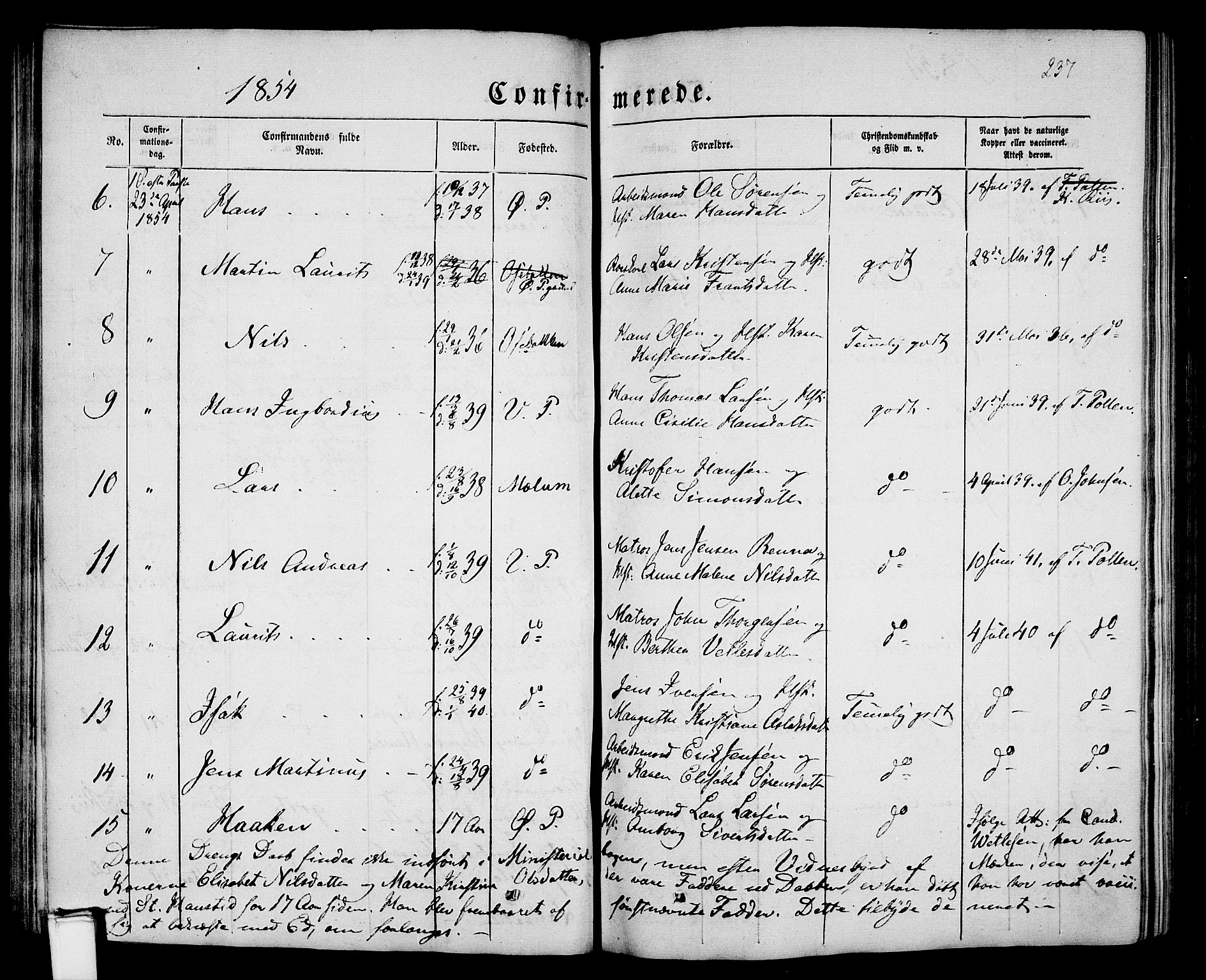 Porsgrunn kirkebøker , SAKO/A-104/G/Gb/L0004: Parish register (copy) no. II 4, 1853-1882, p. 237
