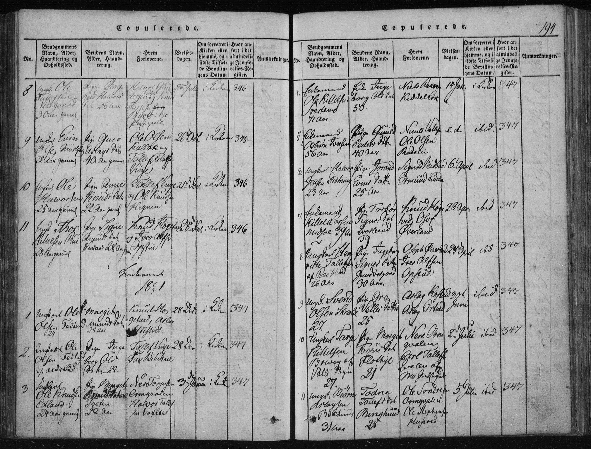 Vinje kirkebøker, SAKO/A-312/F/Fa/L0003: Parish register (official) no. I 3, 1814-1843, p. 194