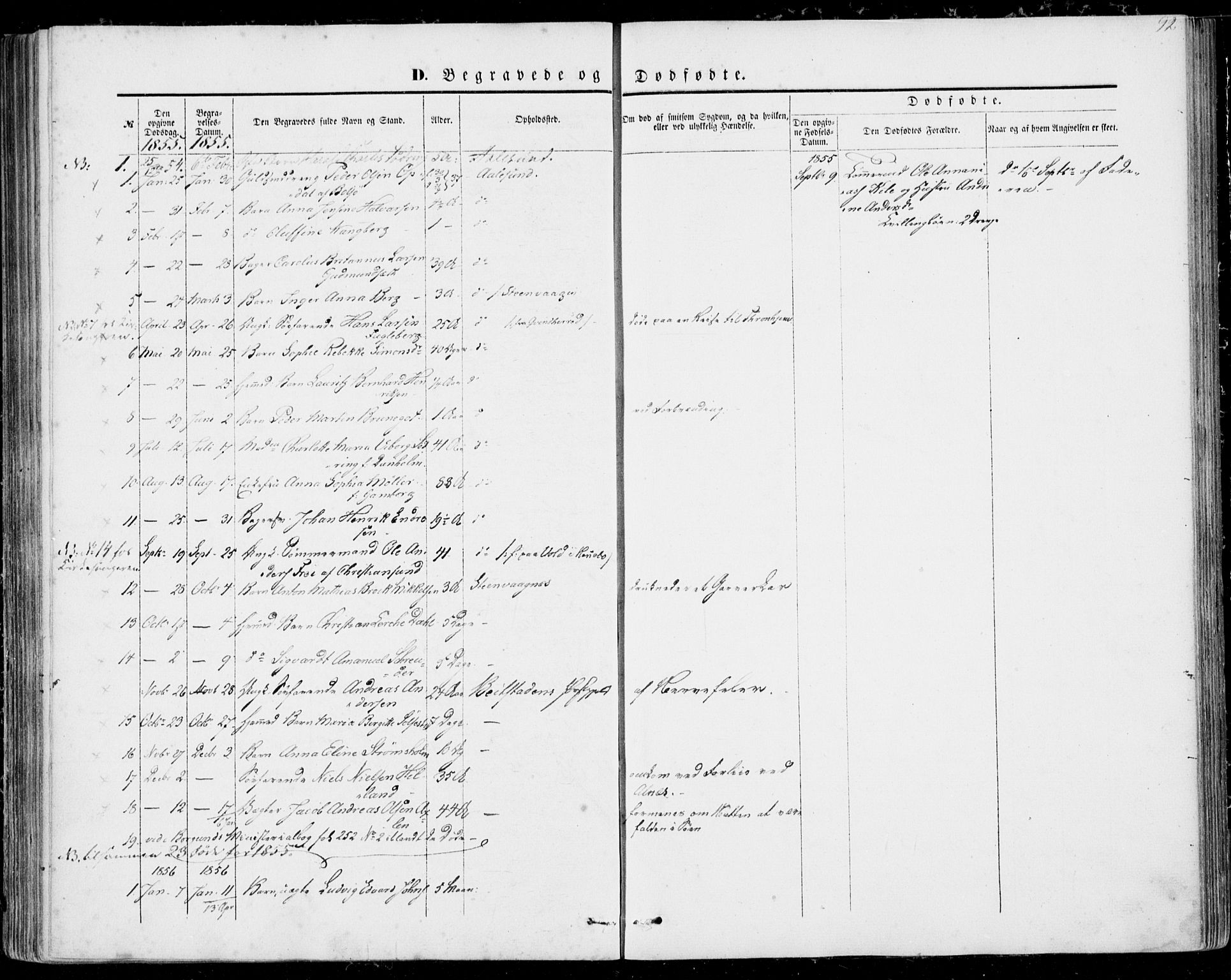 Ministerialprotokoller, klokkerbøker og fødselsregistre - Møre og Romsdal, SAT/A-1454/529/L0451: Parish register (official) no. 529A01, 1855-1863, p. 92