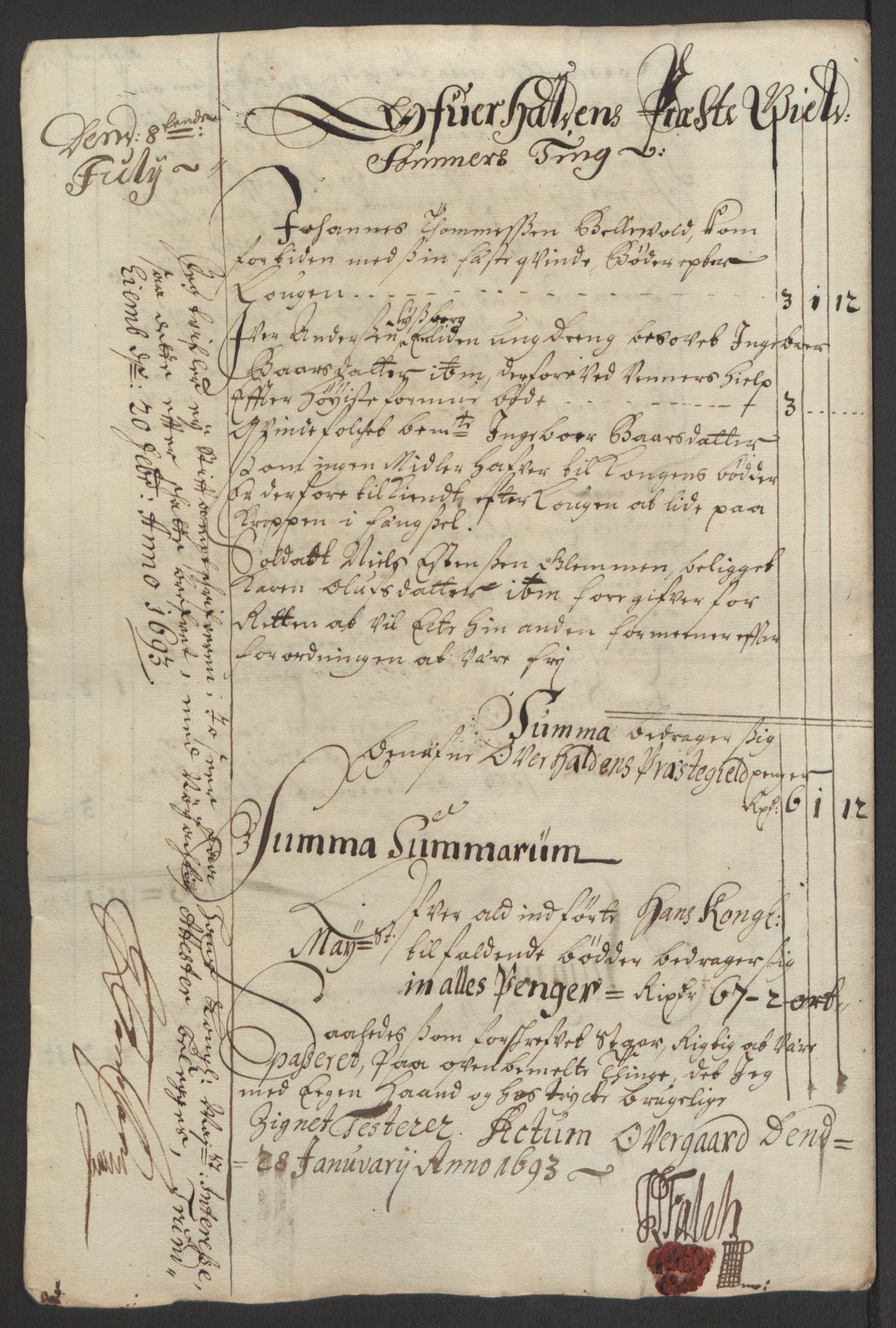 Rentekammeret inntil 1814, Reviderte regnskaper, Fogderegnskap, AV/RA-EA-4092/R64/L4424: Fogderegnskap Namdal, 1692-1695, p. 122