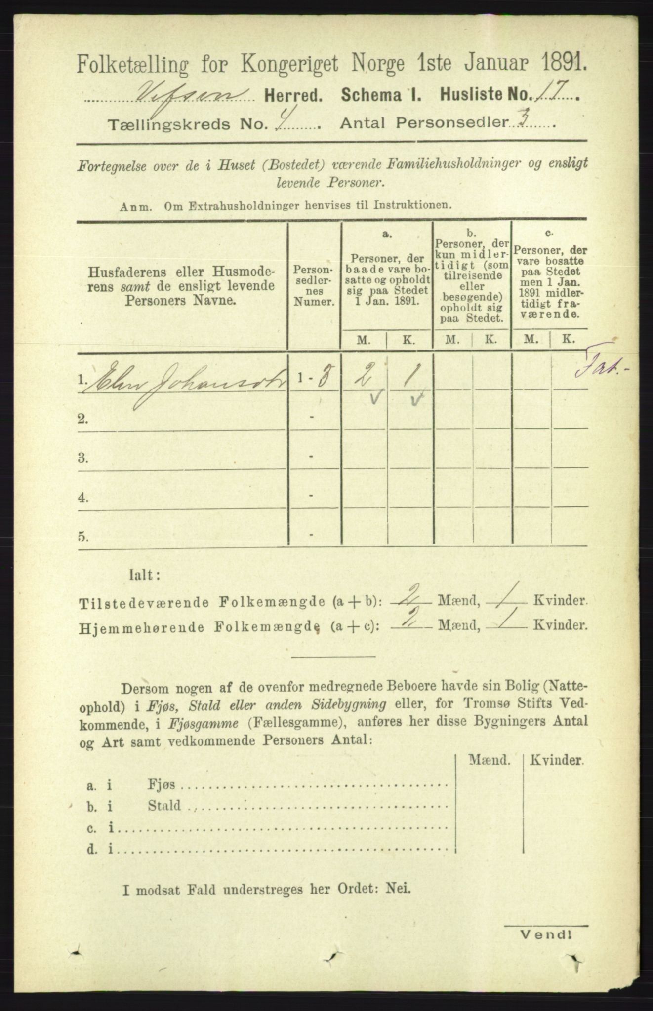 RA, 1891 census for 1824 Vefsn, 1891, p. 1579