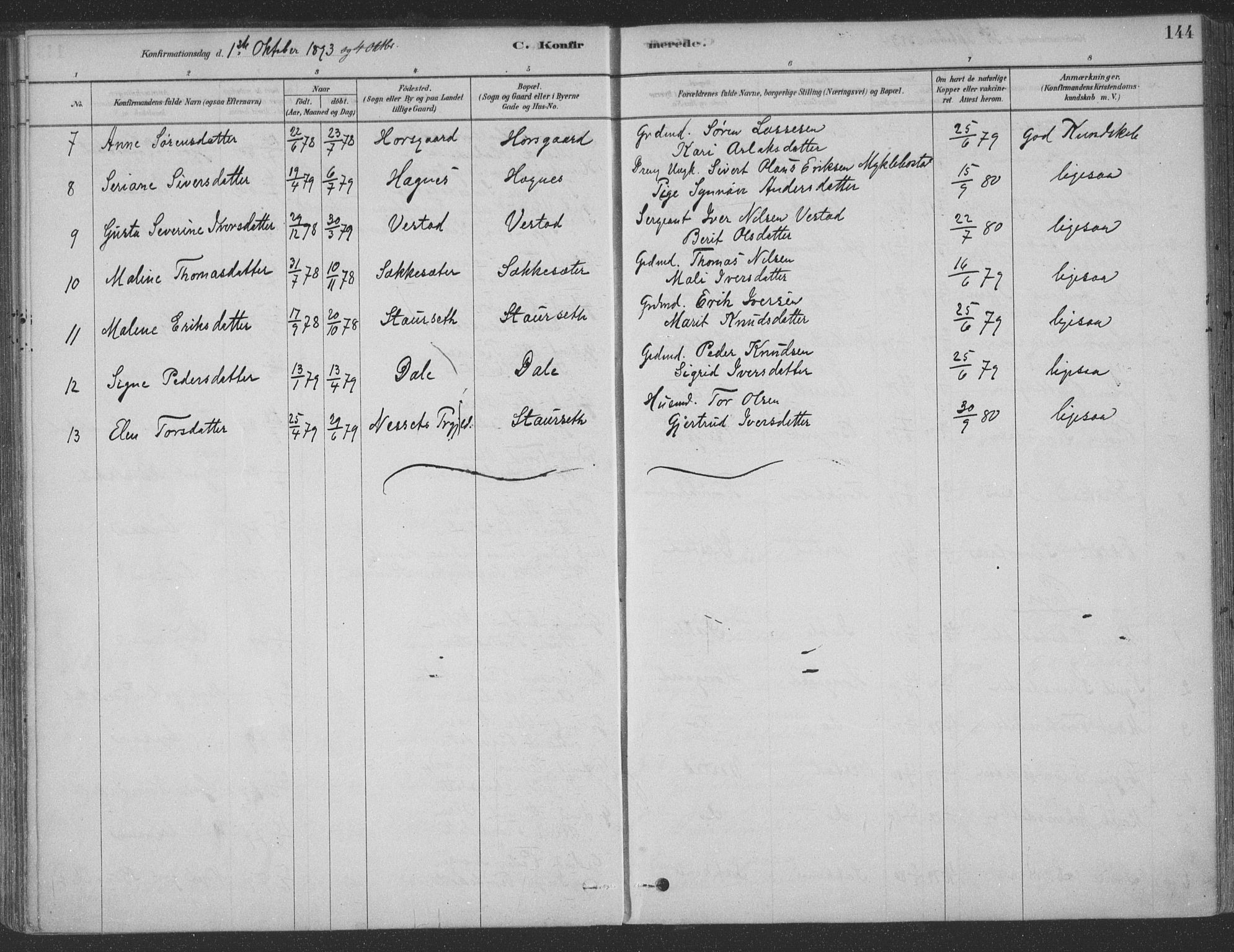 Ministerialprotokoller, klokkerbøker og fødselsregistre - Møre og Romsdal, AV/SAT-A-1454/547/L0604: Parish register (official) no. 547A06, 1878-1906, p. 144