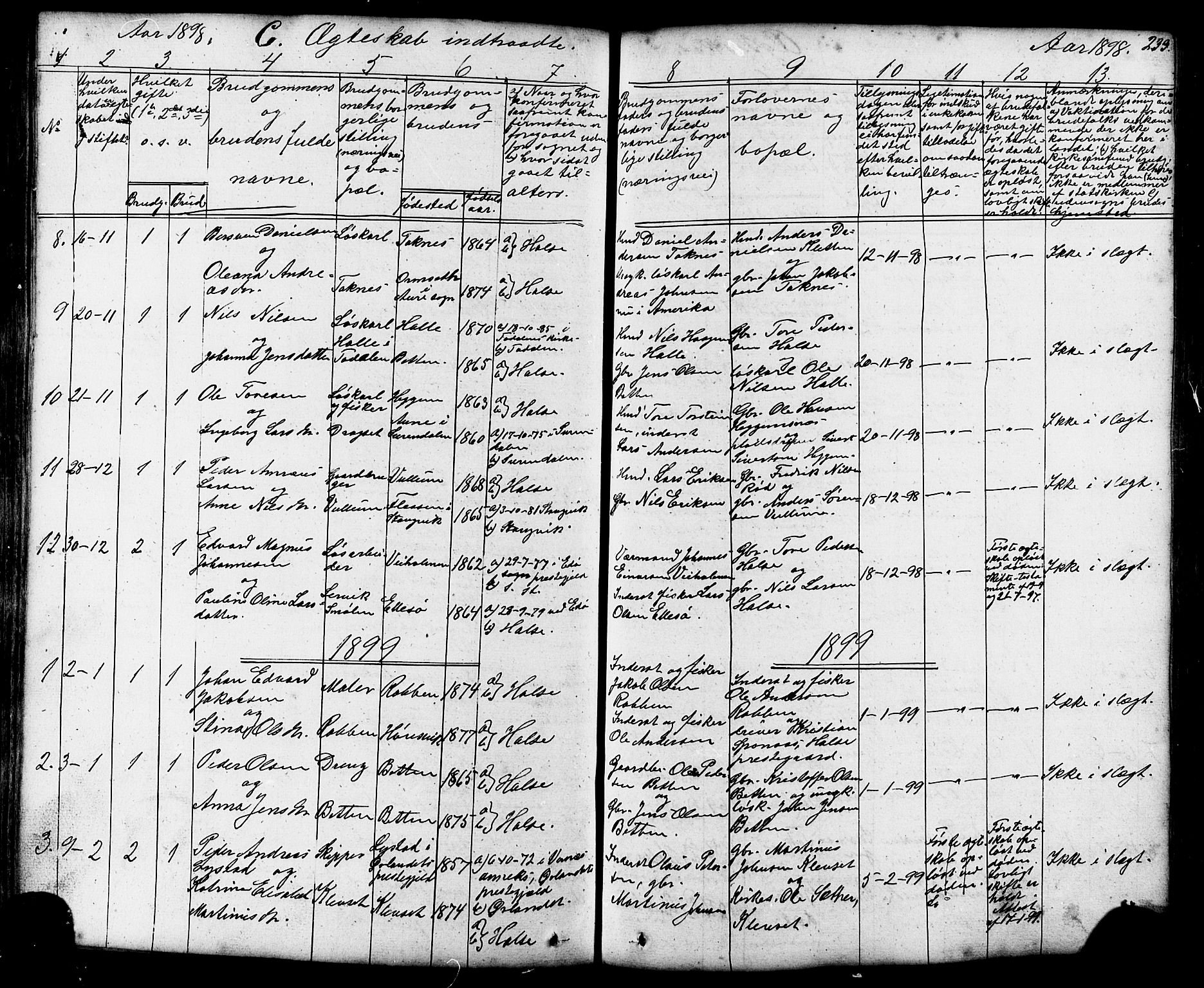 Ministerialprotokoller, klokkerbøker og fødselsregistre - Møre og Romsdal, AV/SAT-A-1454/576/L0890: Parish register (copy) no. 576C01, 1837-1908, p. 233