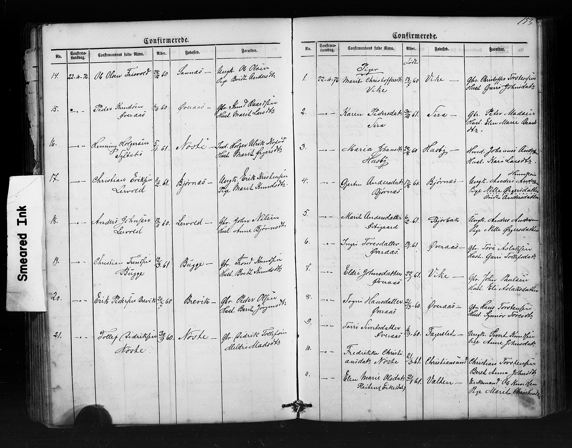 Ministerialprotokoller, klokkerbøker og fødselsregistre - Møre og Romsdal, AV/SAT-A-1454/552/L0638: Parish register (copy) no. 552C01, 1867-1902, p. 153