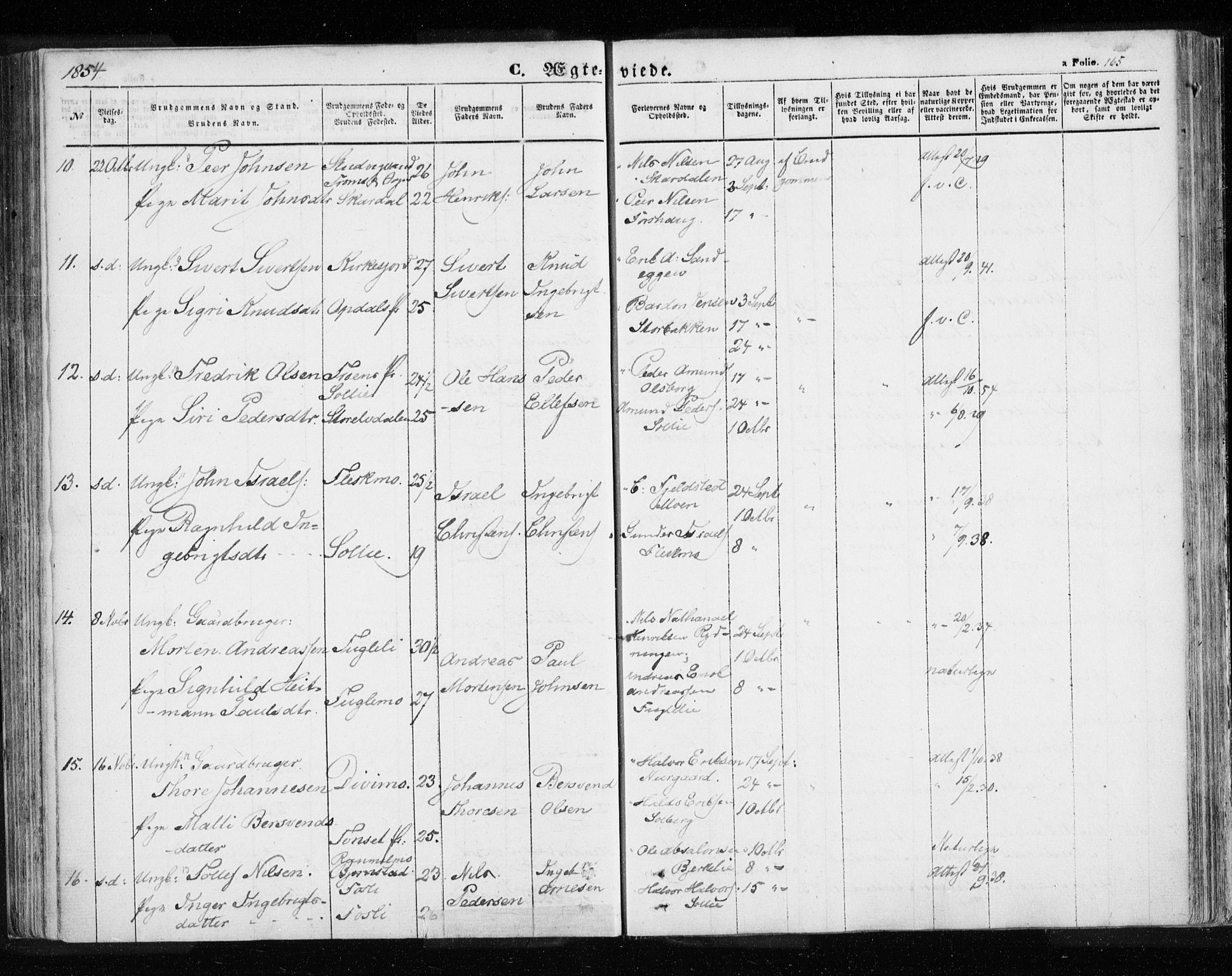 Målselv sokneprestembete, SATØ/S-1311/G/Ga/Gaa/L0003kirke: Parish register (official) no. 3, 1853-1863, p. 165