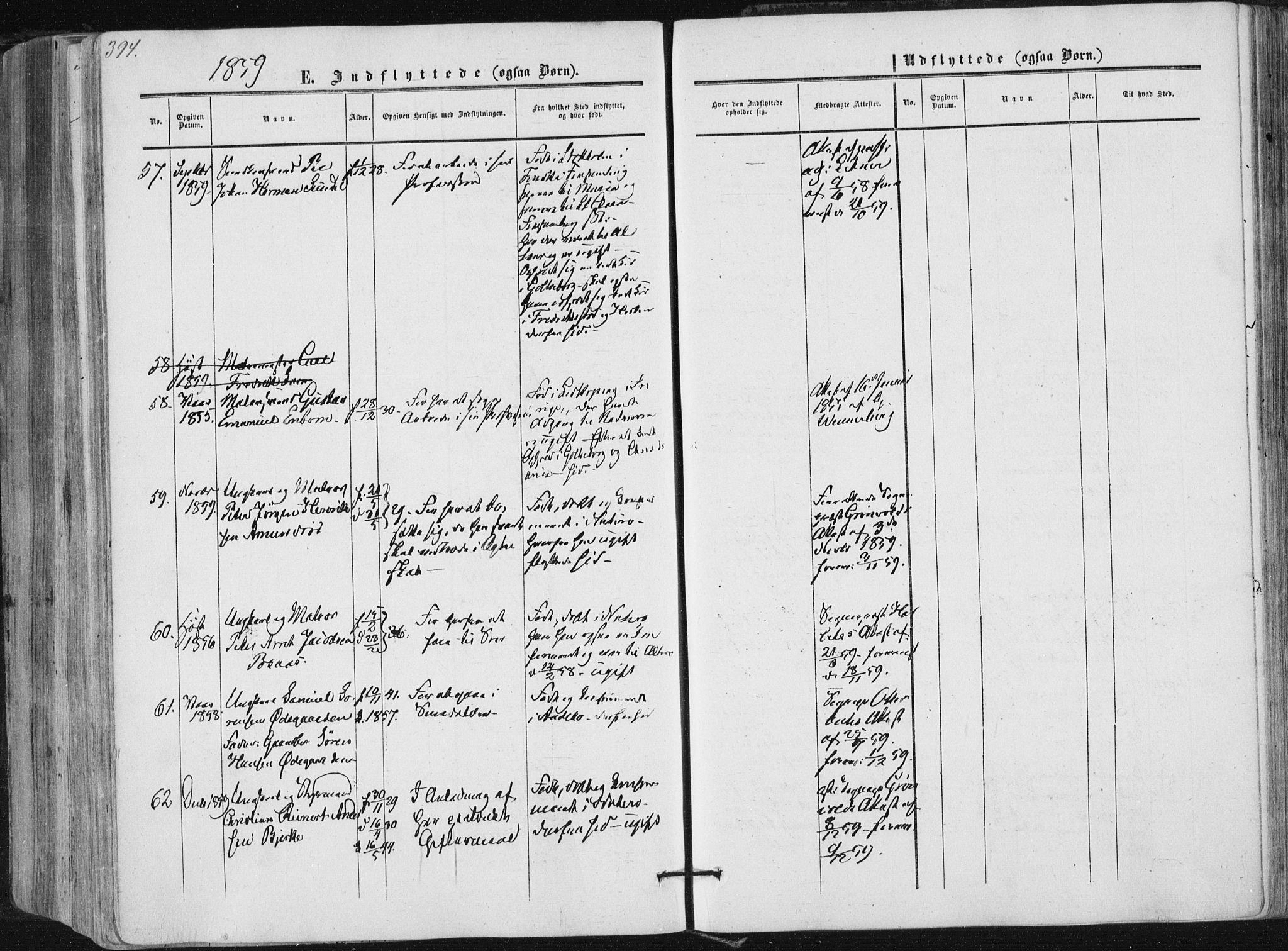 Tønsberg kirkebøker, AV/SAKO-A-330/F/Fa/L0008: Parish register (official) no. I 8, 1855-1864, p. 394