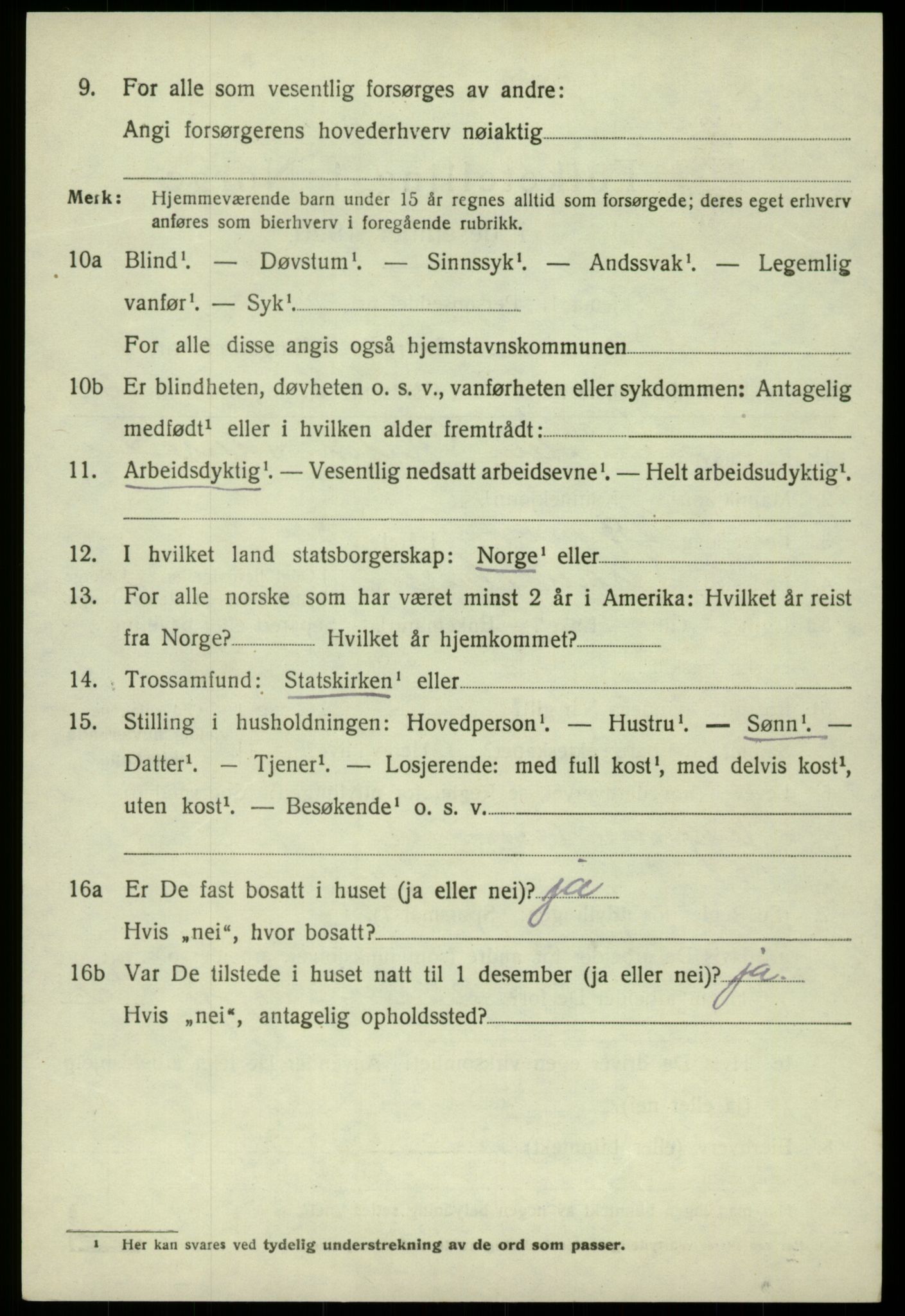 SAB, 1920 census for Odda, 1920, p. 1828