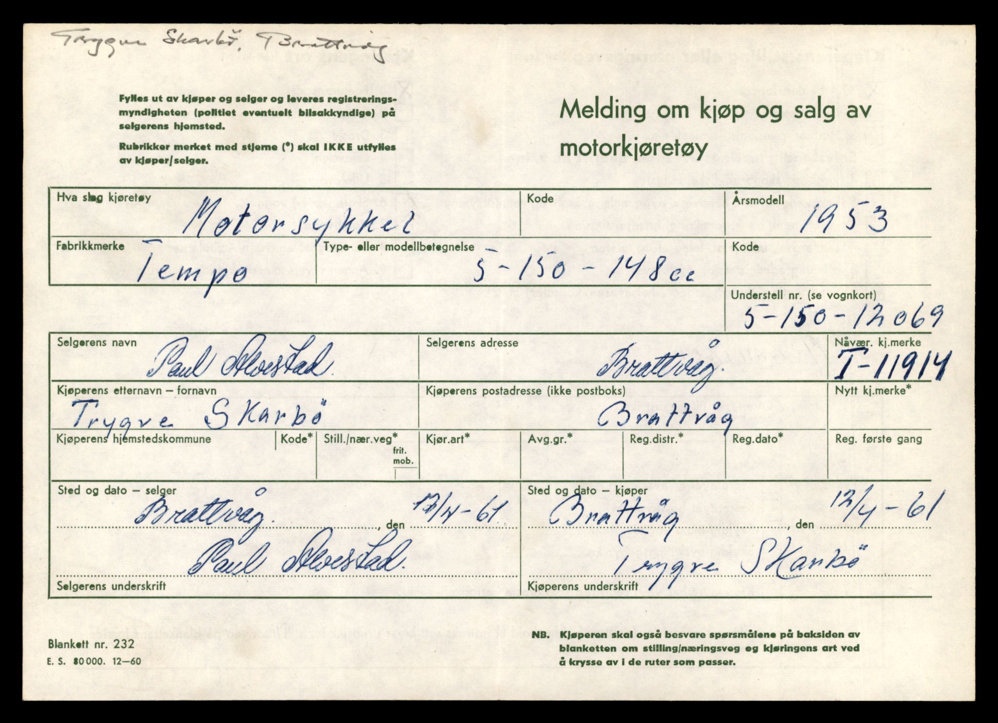 Møre og Romsdal vegkontor - Ålesund trafikkstasjon, AV/SAT-A-4099/F/Fe/L0031: Registreringskort for kjøretøy T 11800 - T 11996, 1927-1998, p. 1993