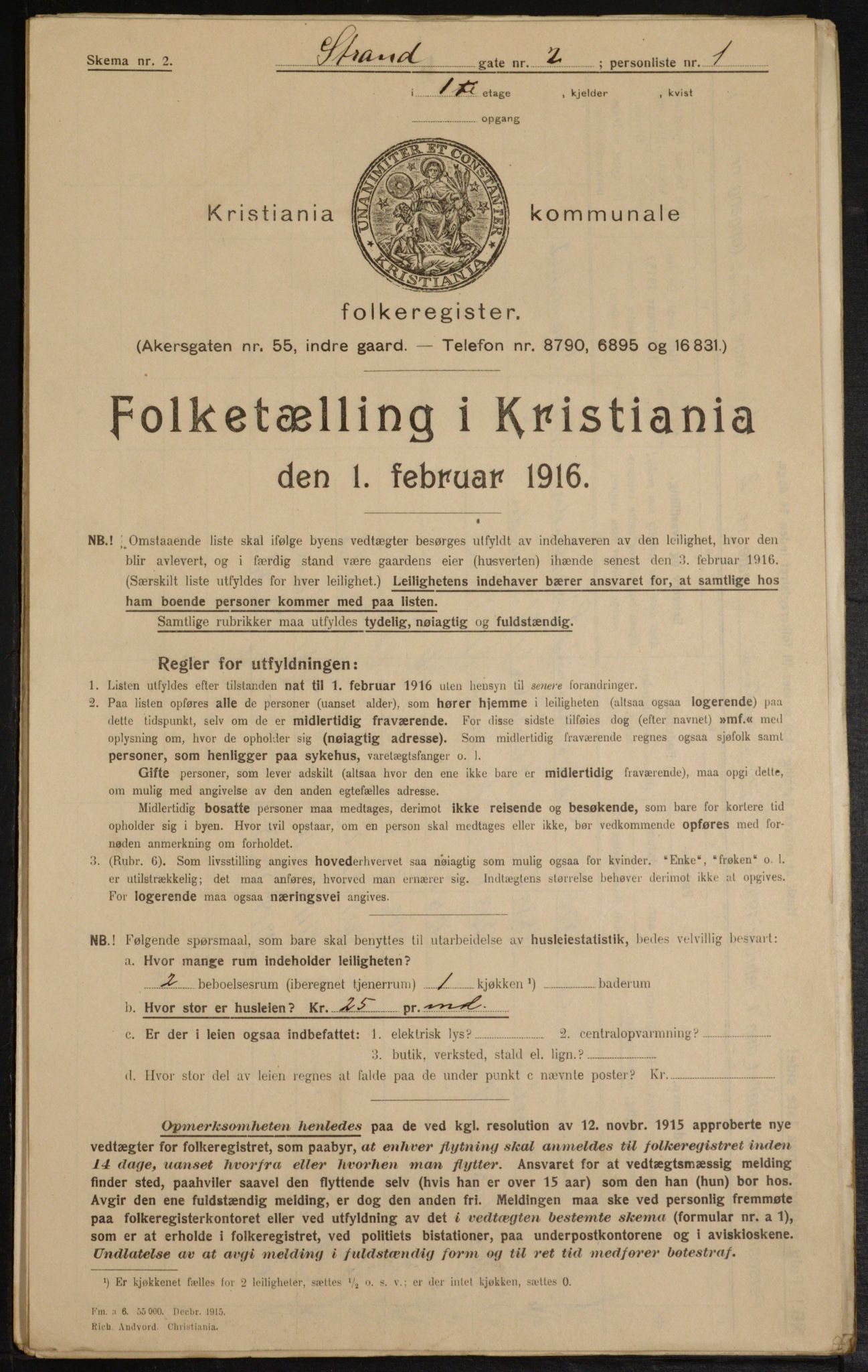 OBA, Municipal Census 1916 for Kristiania, 1916, p. 106459