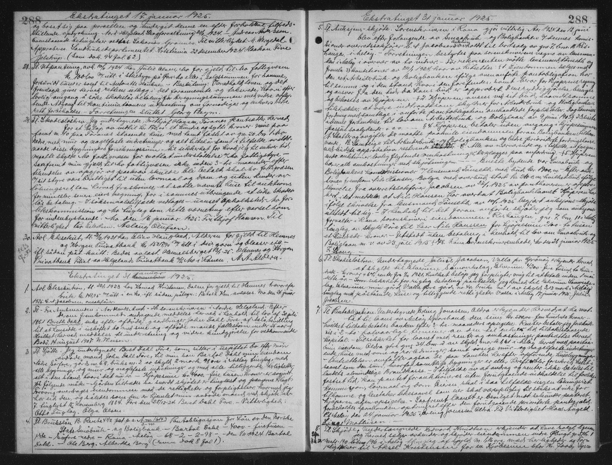 Rana sorenskriveri , AV/SAT-A-1108/1/2/2C/L0018: Mortgage book no. 18, 1923-1928, p. 288, Deed date: 31.01.1925