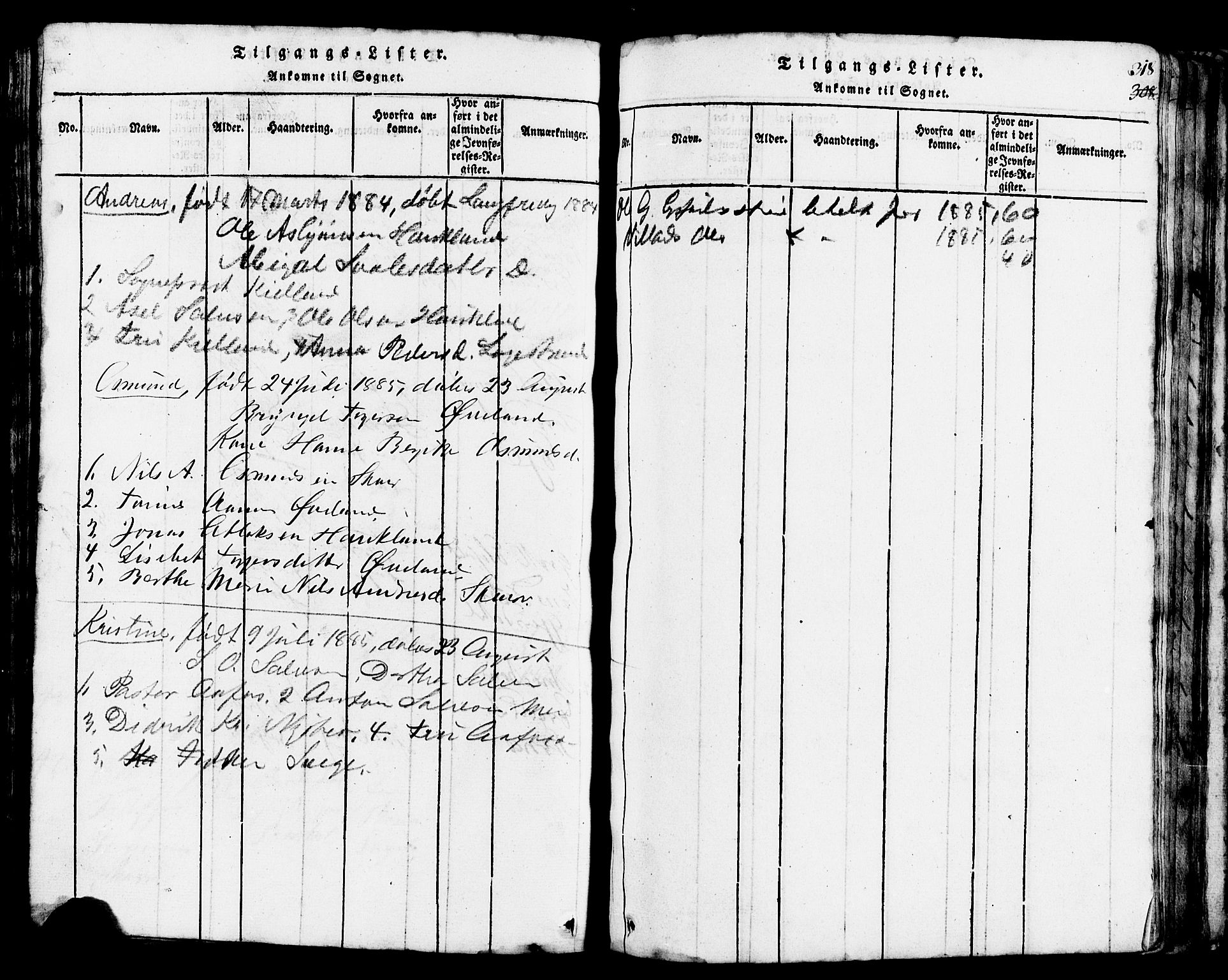 Lund sokneprestkontor, SAST/A-101809/S07/L0002: Parish register (copy) no. B 2, 1816-1832, p. 318