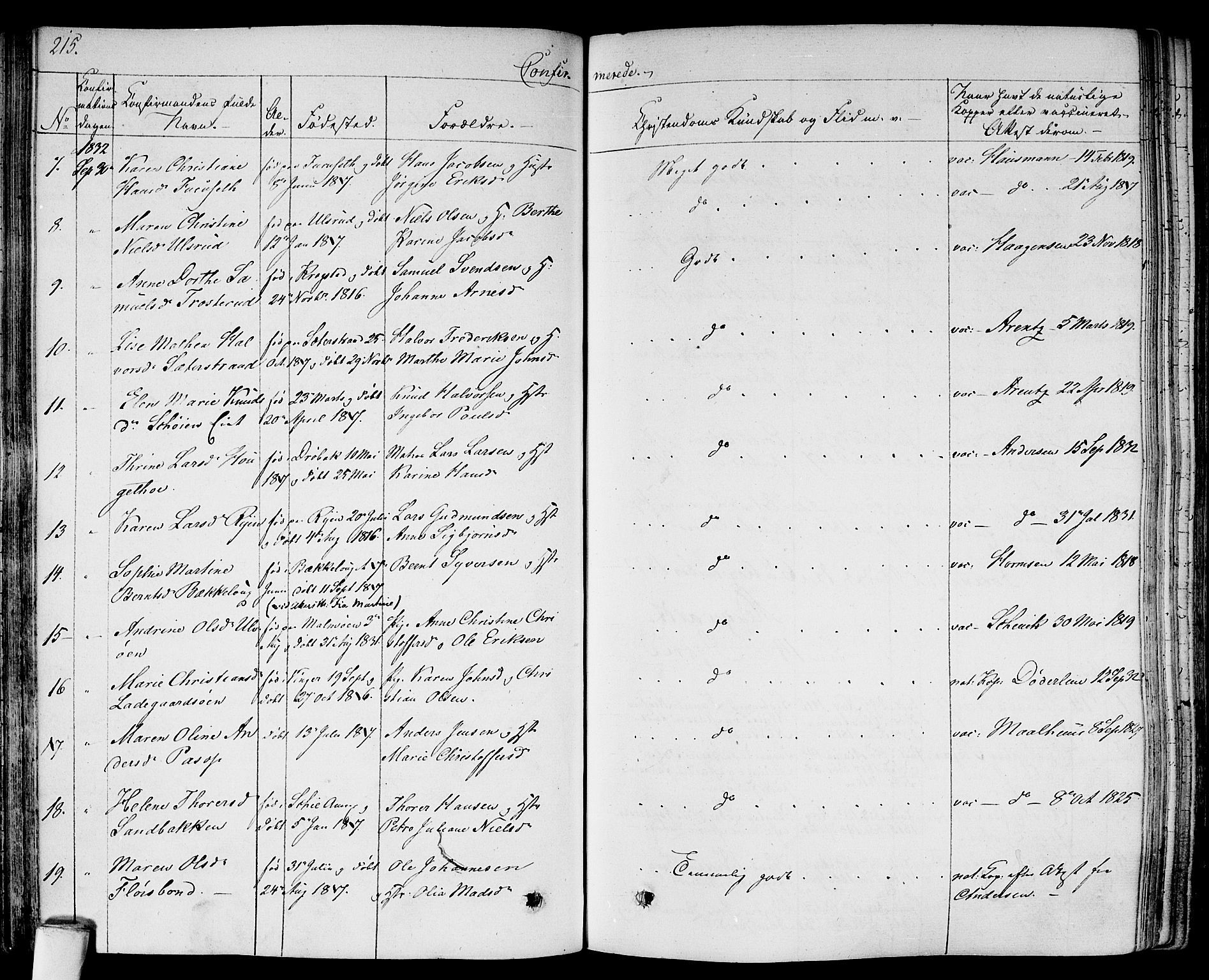 Gamlebyen prestekontor Kirkebøker, AV/SAO-A-10884/F/Fa/L0003: Parish register (official) no. 3, 1829-1849, p. 215