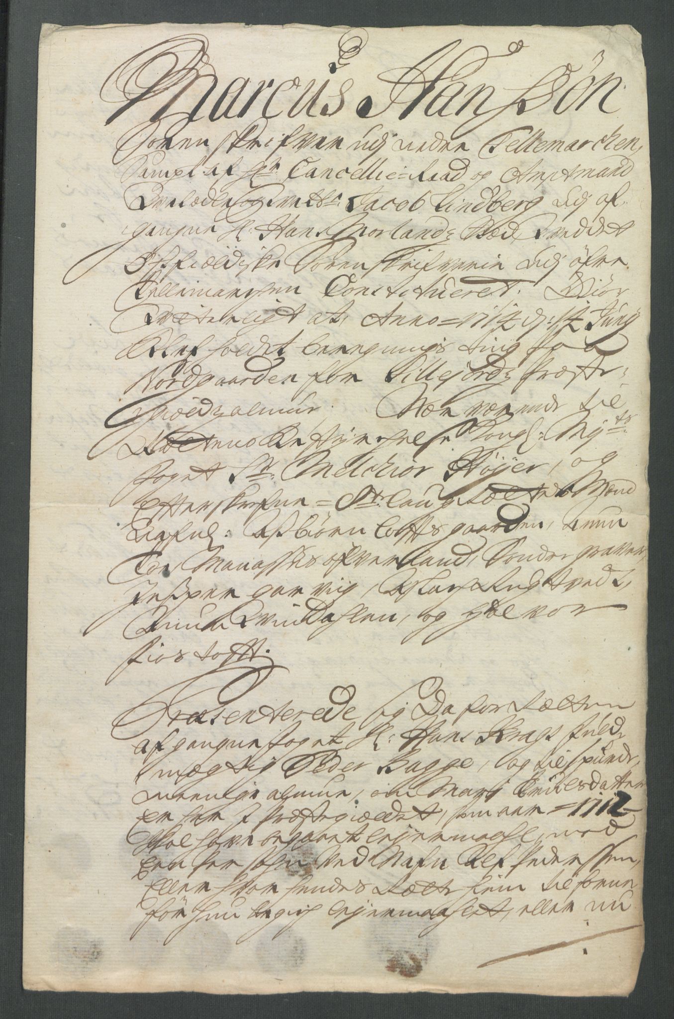 Rentekammeret inntil 1814, Reviderte regnskaper, Fogderegnskap, AV/RA-EA-4092/R36/L2123: Fogderegnskap Øvre og Nedre Telemark og Bamble, 1712, p. 465