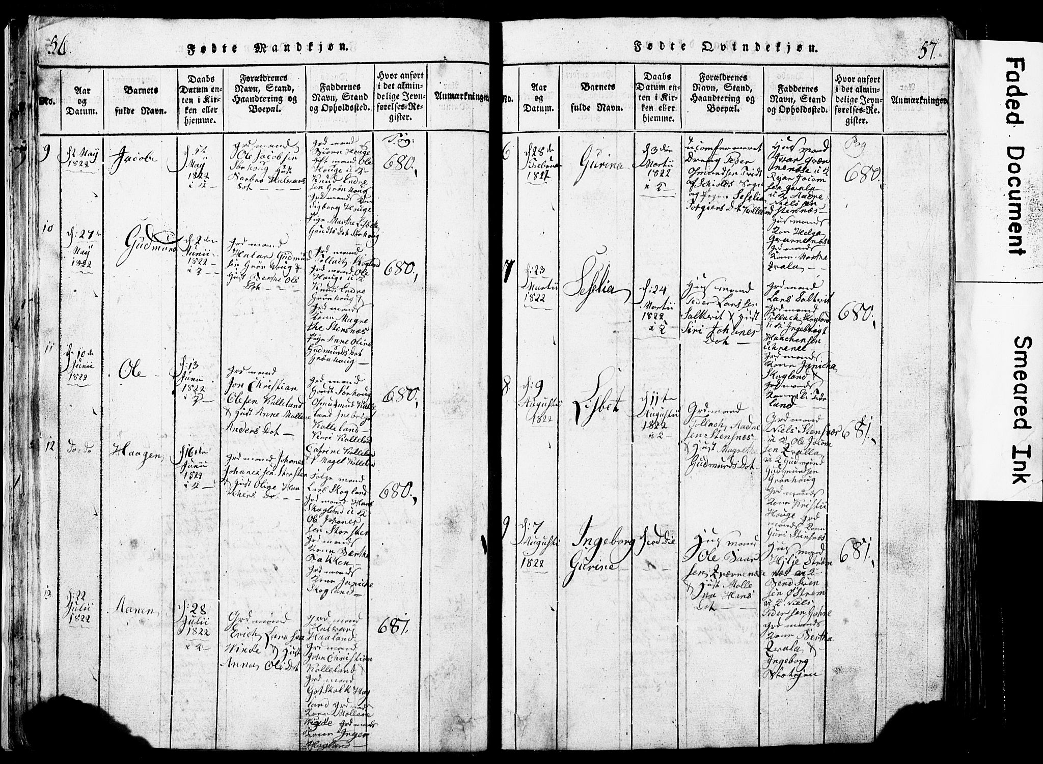 Torvastad sokneprestkontor, AV/SAST-A -101857/H/Ha/Hab/L0002: Parish register (copy) no. B 2, 1817-1834, p. 56-57