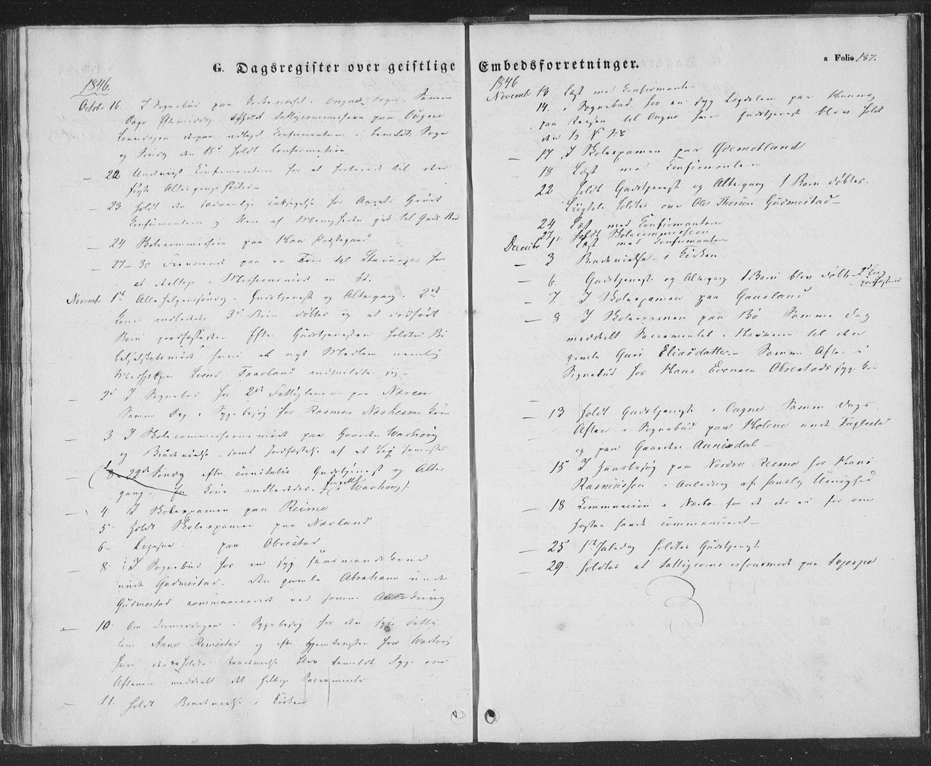 Hå sokneprestkontor, AV/SAST-A-101801/001/30BA/L0006: Parish register (official) no. A 5, 1842-1853, p. 187