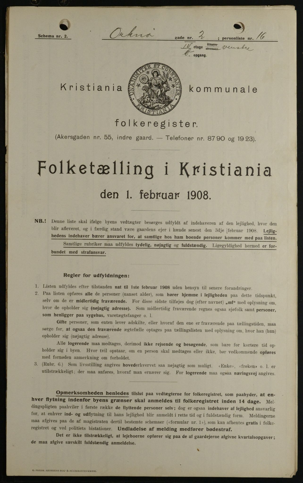 OBA, Municipal Census 1908 for Kristiania, 1908, p. 68035